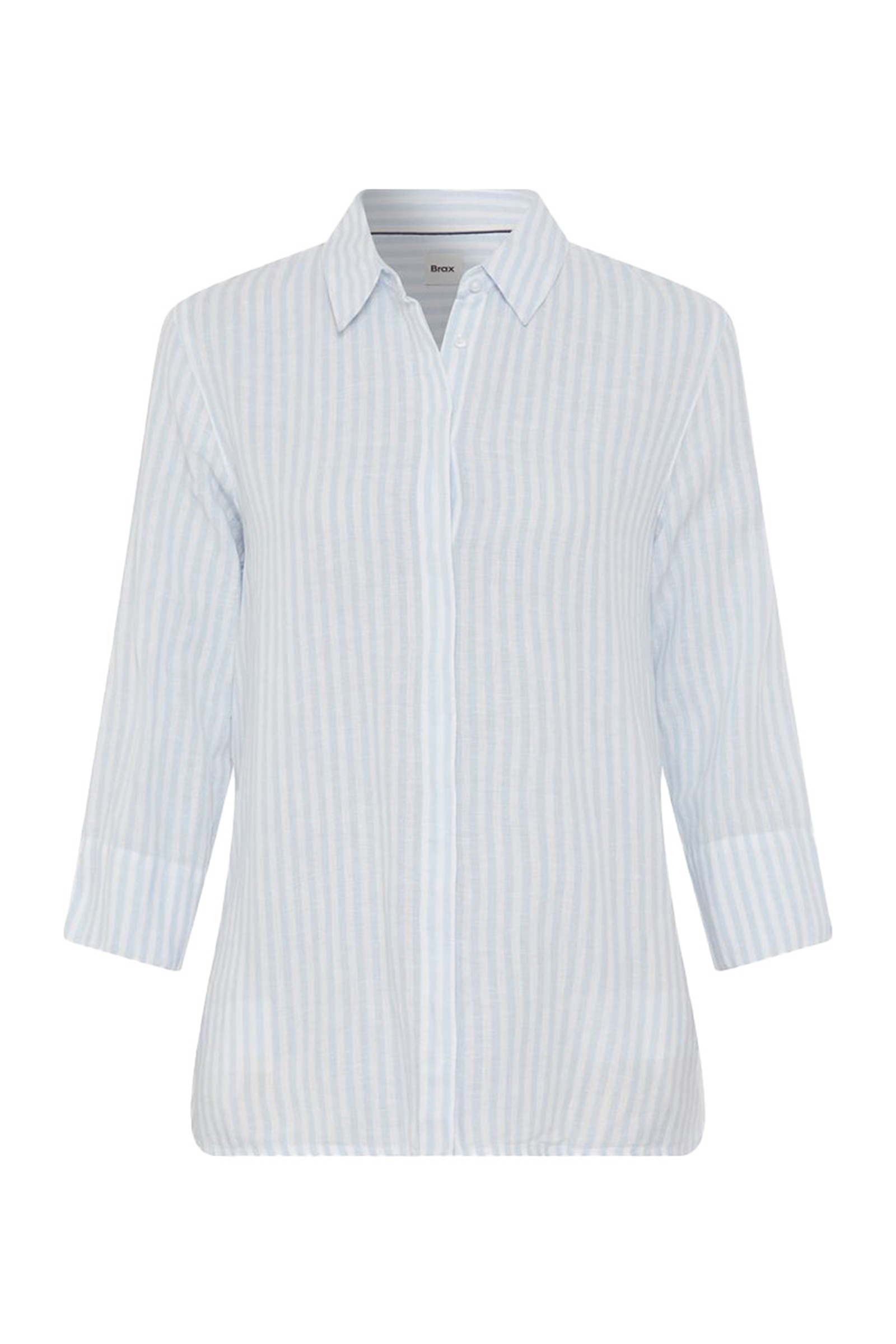 Dames blouse lange mouw blauw