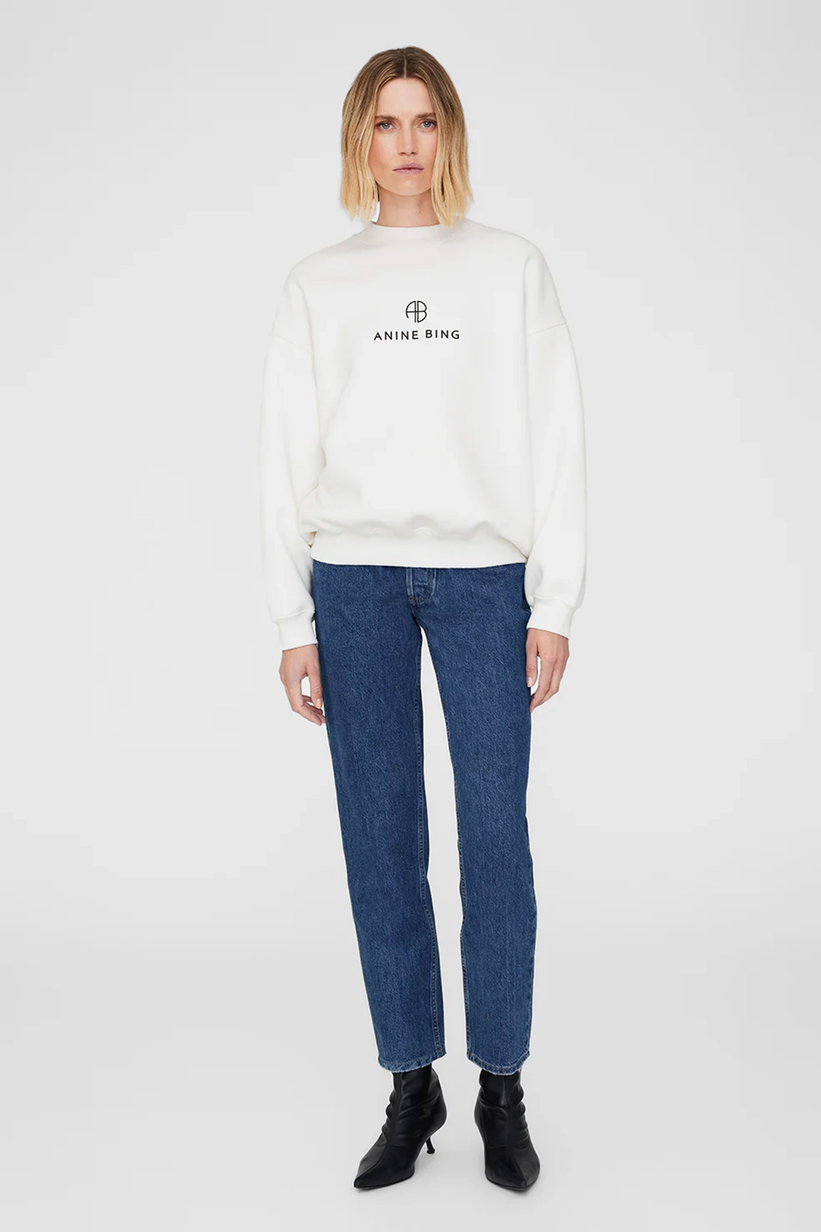 Anine Bing Jaci sweatshirt Ecru-1 3