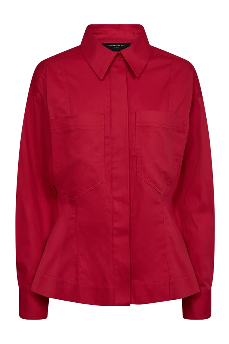 Dames blouse lange mouw rood