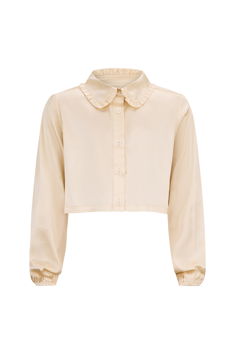Meisjes blouse lange mouw ecru