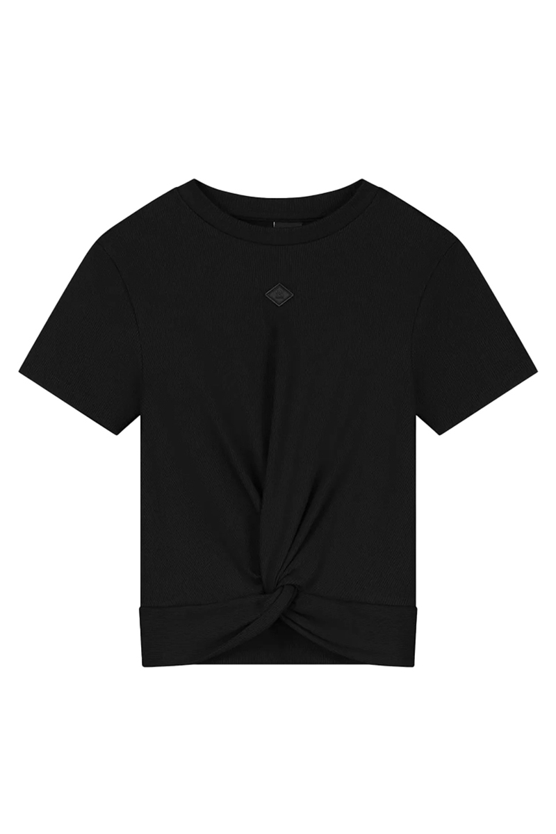 Nik & Nik Knot Rib T-Shirt Zwart-1 1