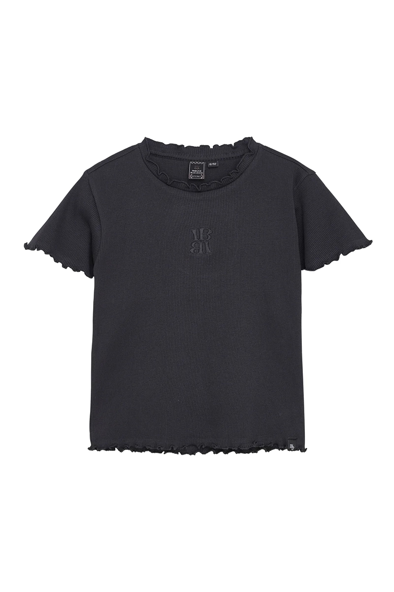 Meisjes t-shirt korte mouw zwart