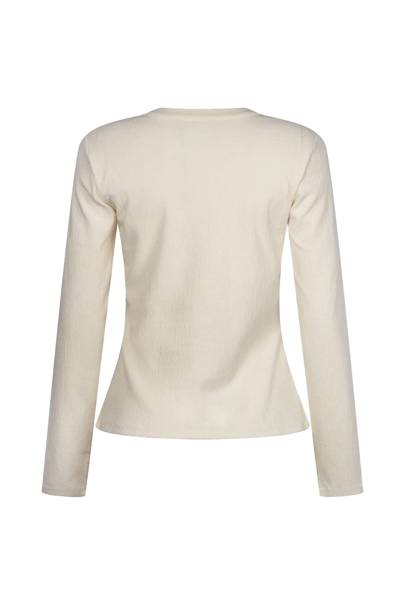 Dames t-shirt lange mouw ecru