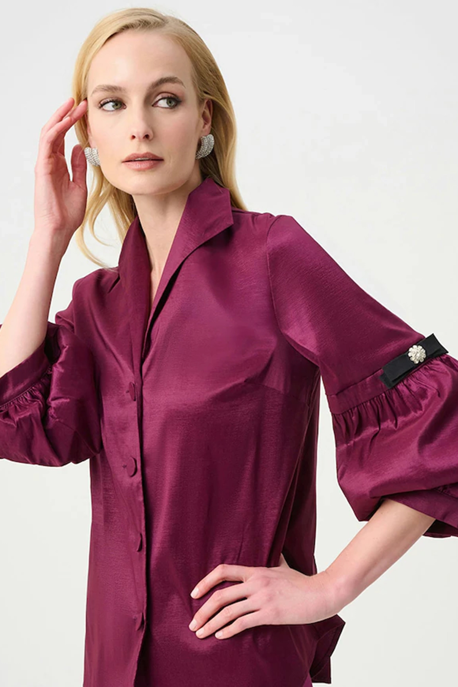 Dames blouse lange mouw rood