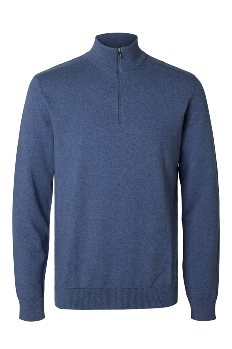 Selected SLHBERG HALF ZIP CARDIGAN NOOS 300076001-Oceana/Melange 1