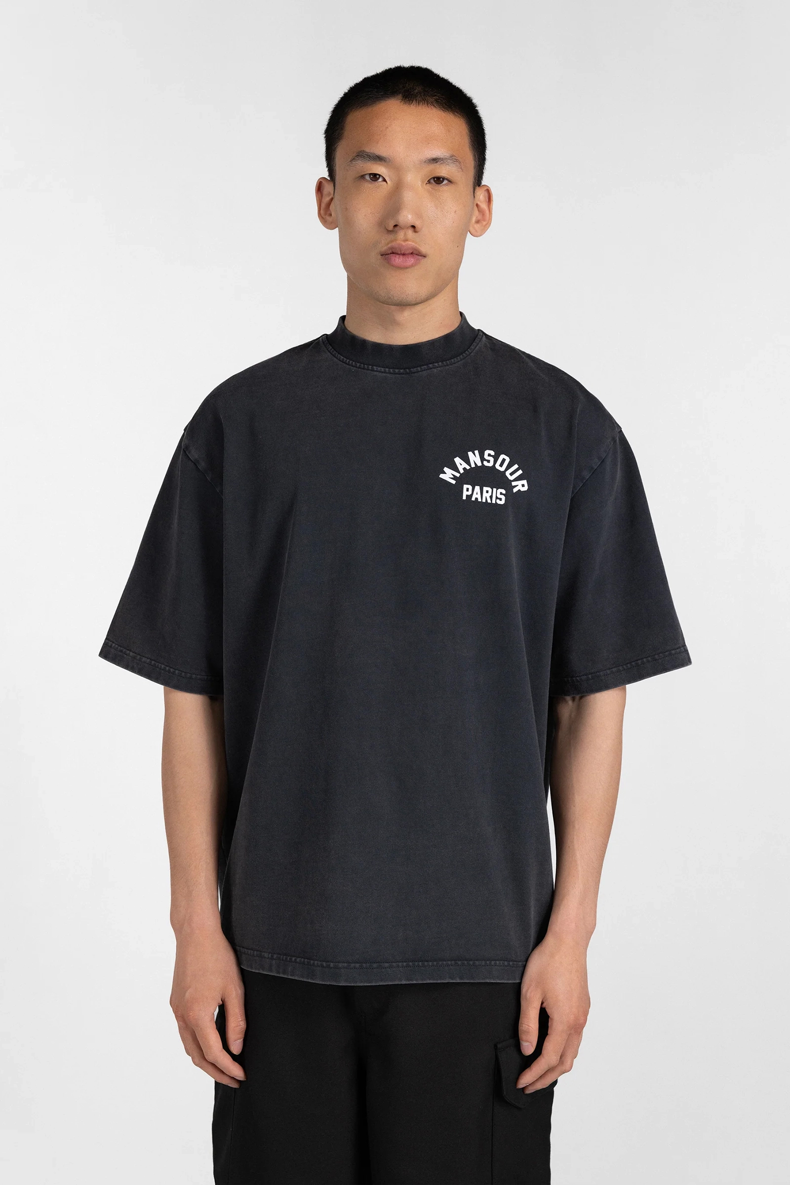 Mansour College Baseball T-Shirt Vintage Zwart 2