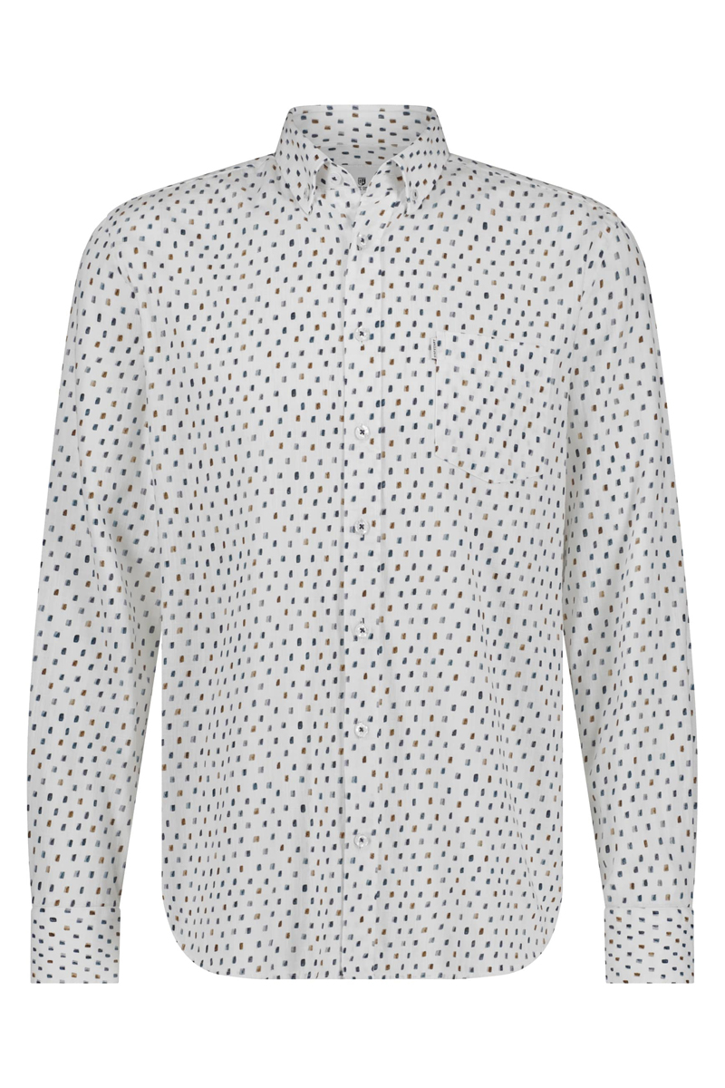 Heren overhemd lm casual wit