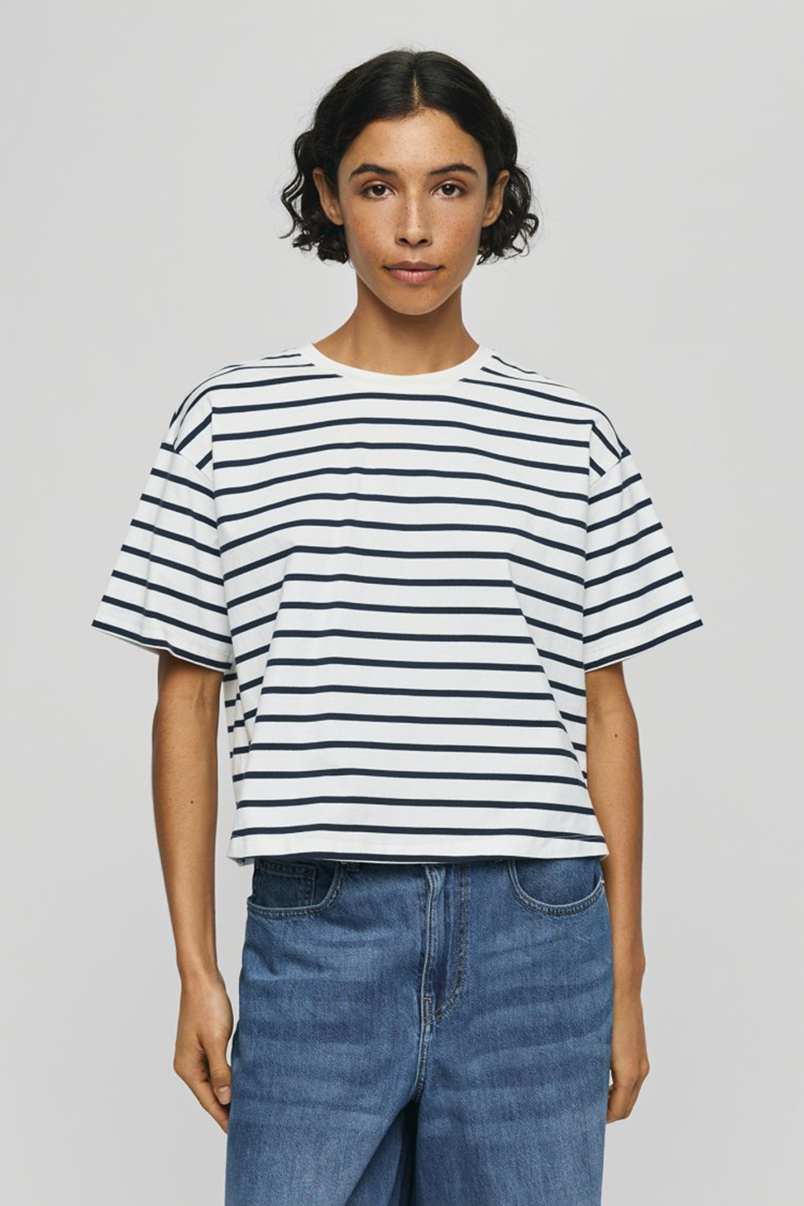 Dames t-shirt korte mouw ecru