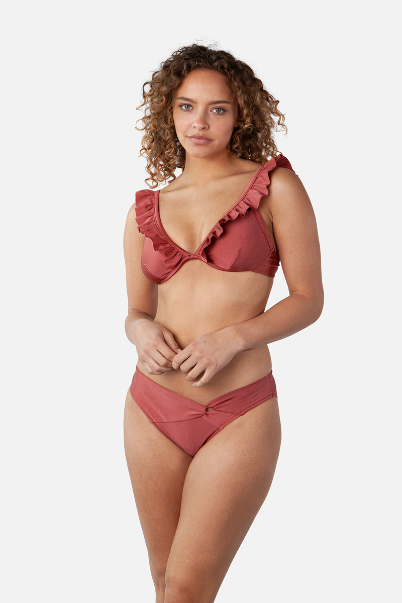 Bad/beach dames bikini top bruin