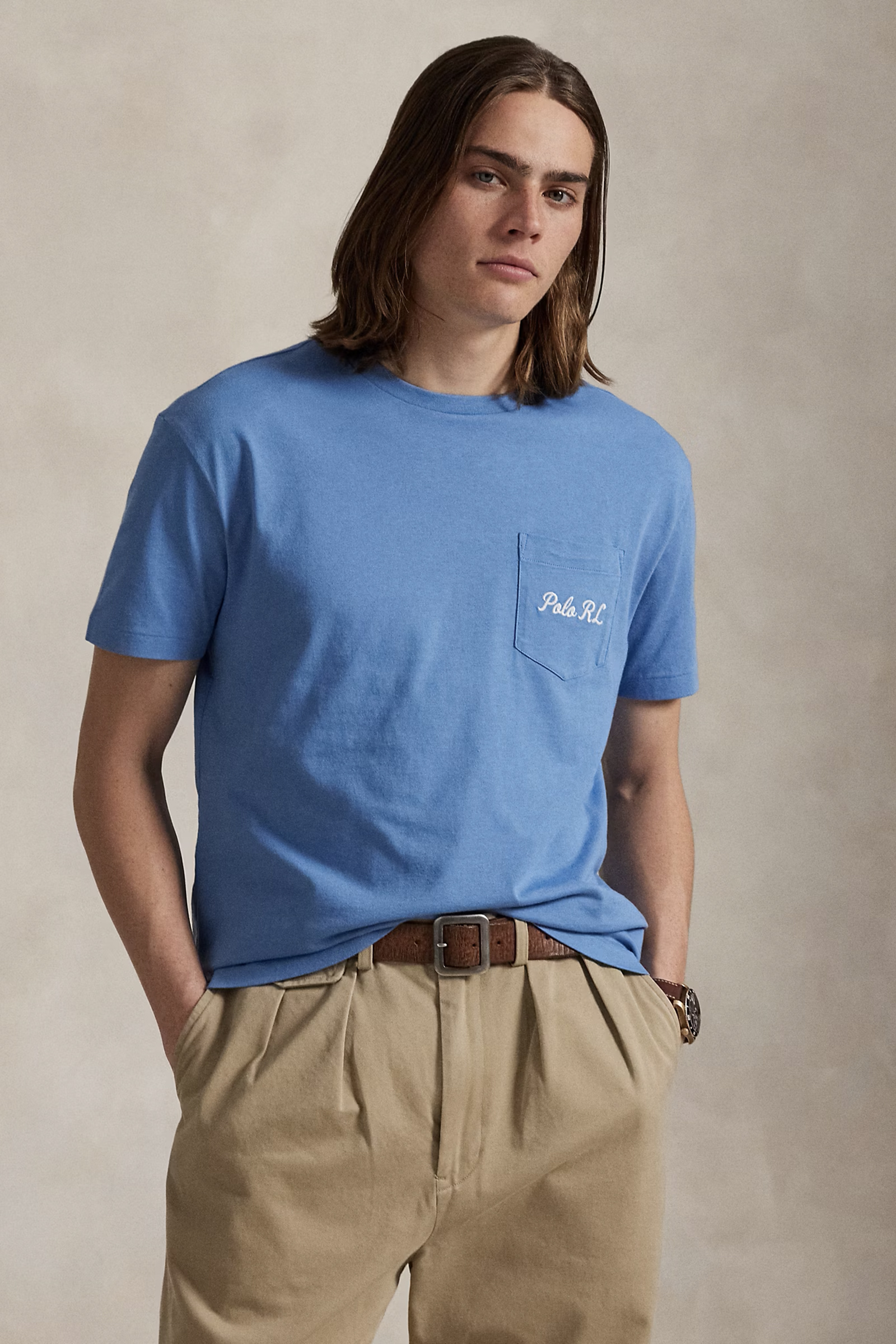 Heren t-shirt kortemouw blauw