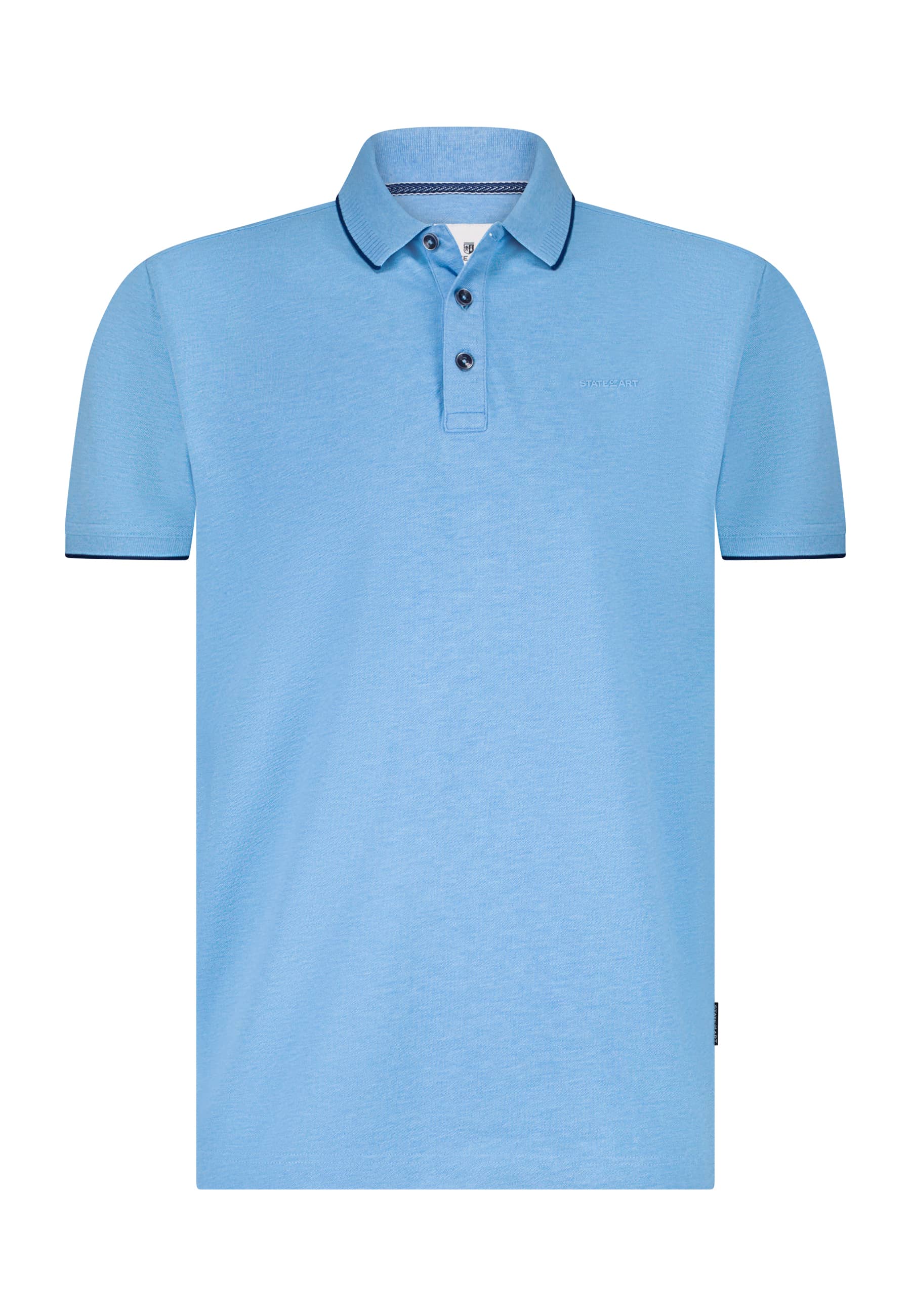 Heren polo korte mouw blauw