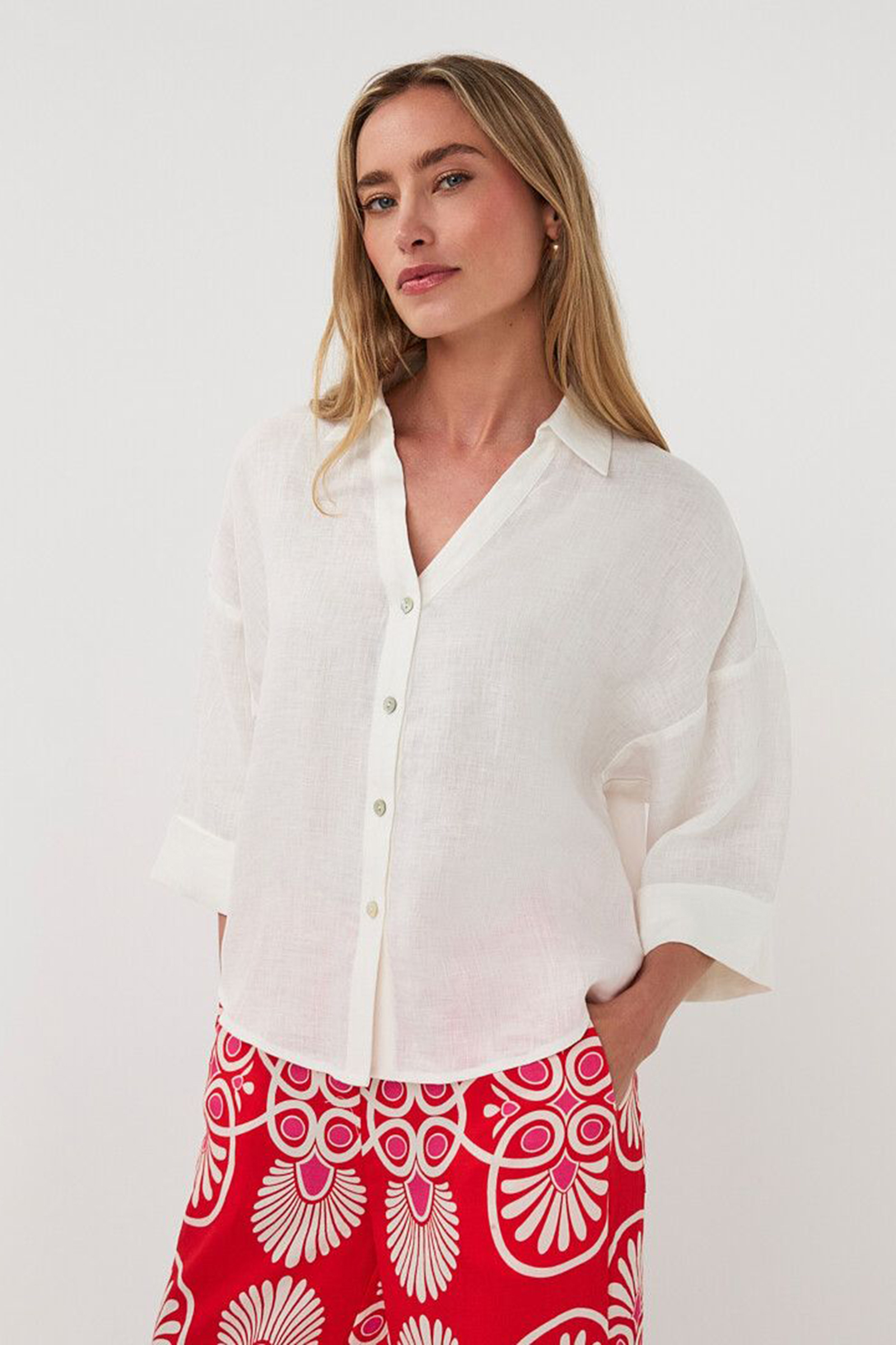 Dames blouse korte mouw wit