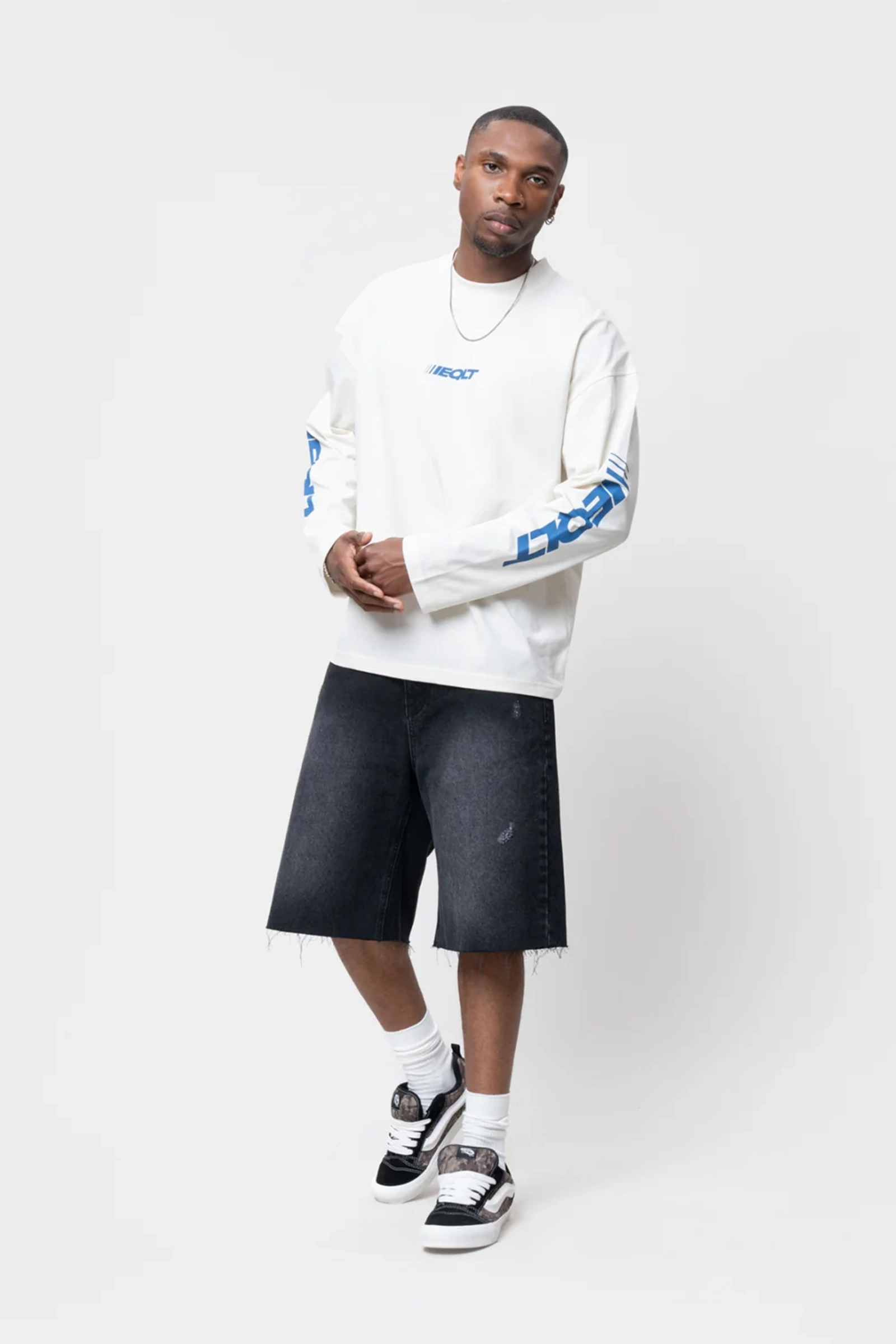 Heren t-shirt lange mouw ecru
