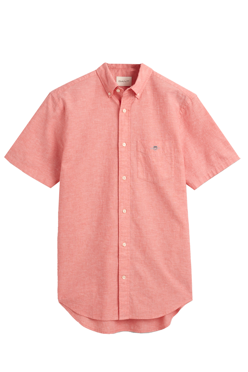 Gant REG COTTON LINEN SS SHIRT Rose-1 1