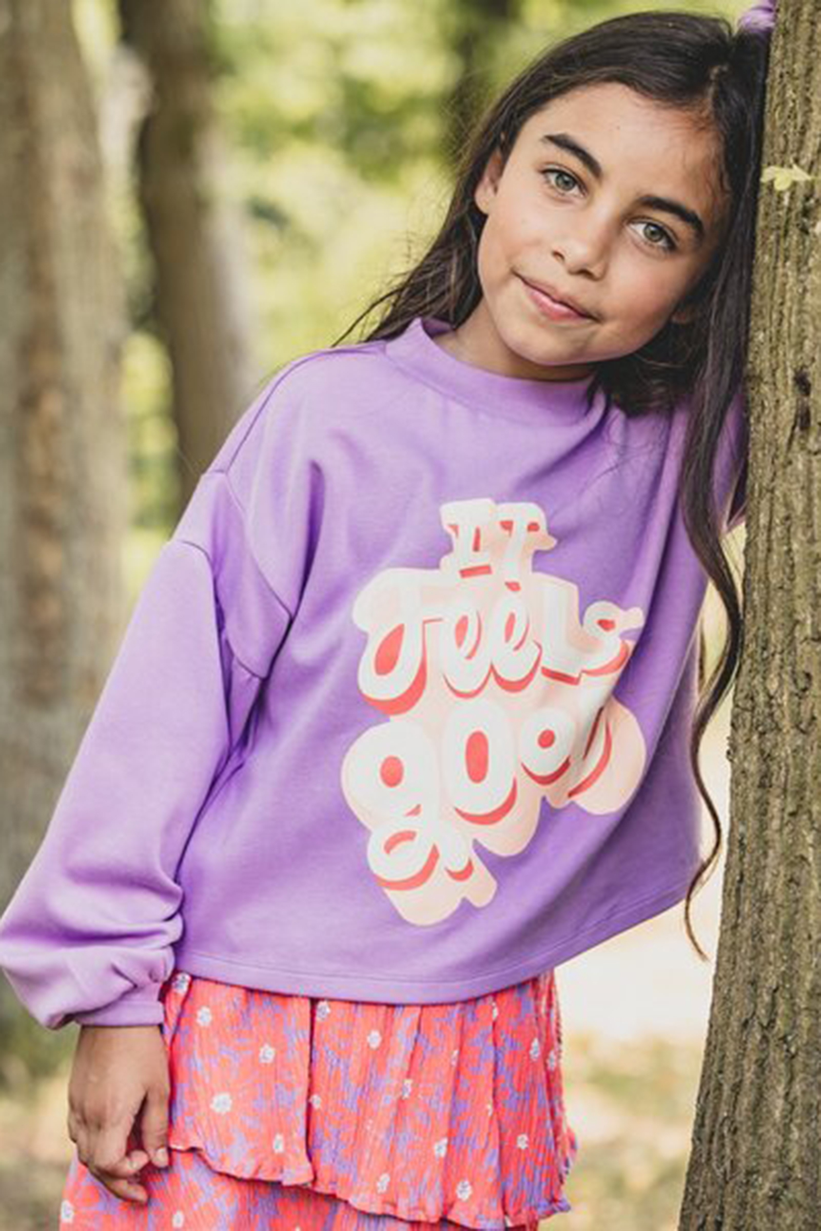 Meisjes sweater paars