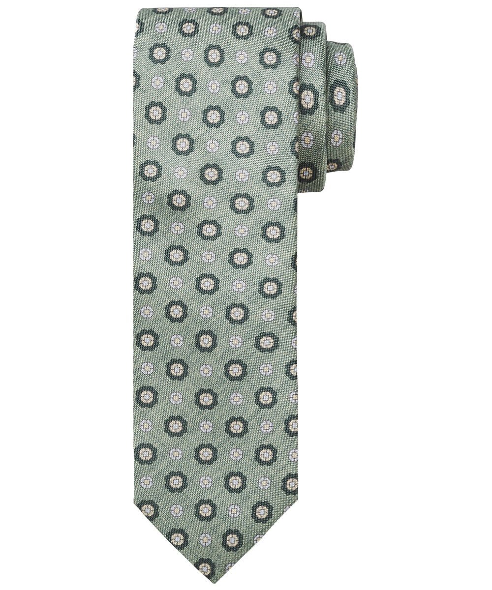 Profuomo TIE SILK PRINT GREEN 00286421 Groen-1 1