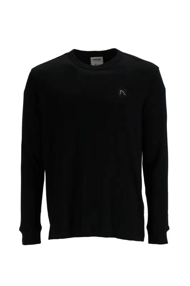 Heren t-shirt lange mouw zwart