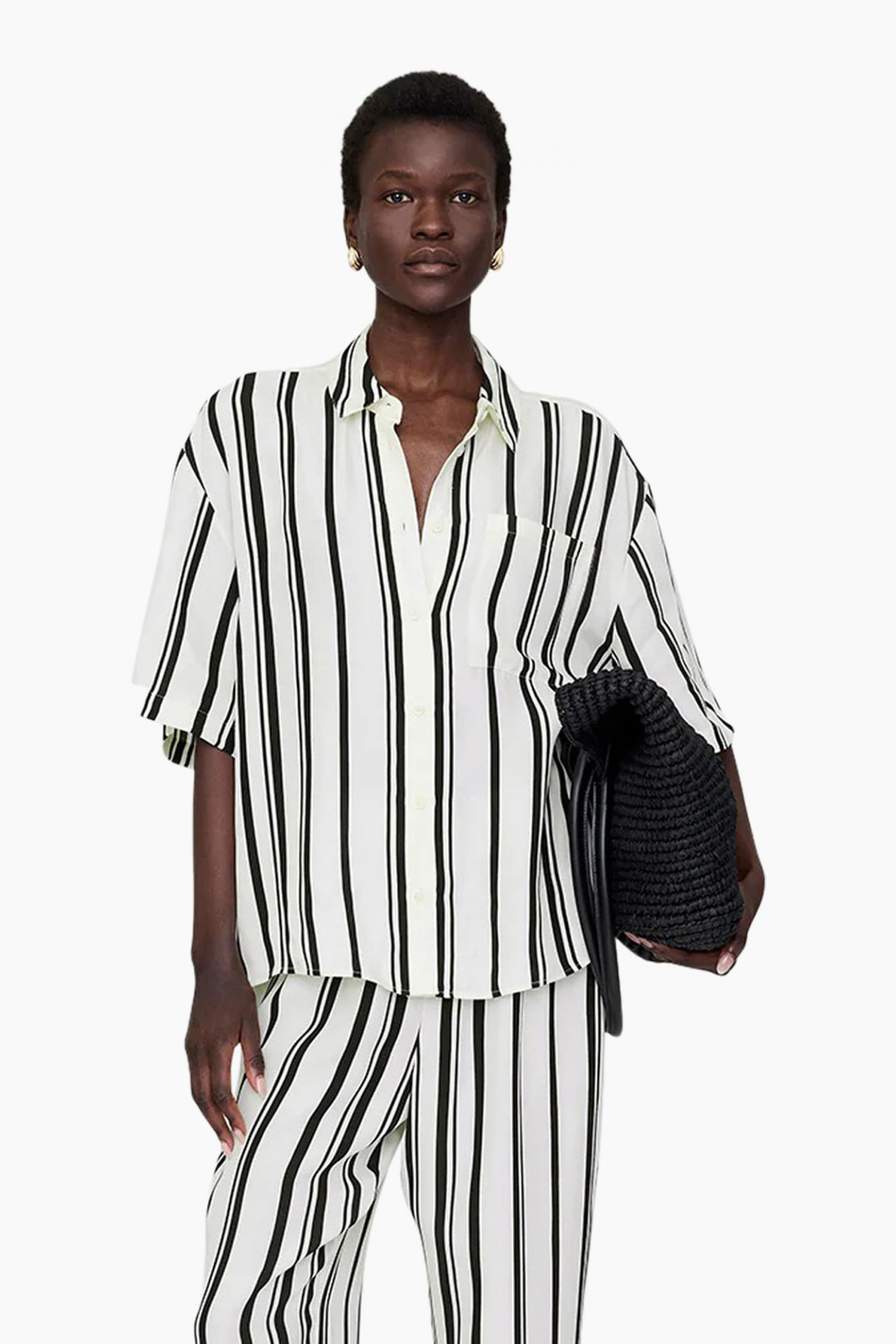 Anine Bing Coco shirt Ecru-1 2