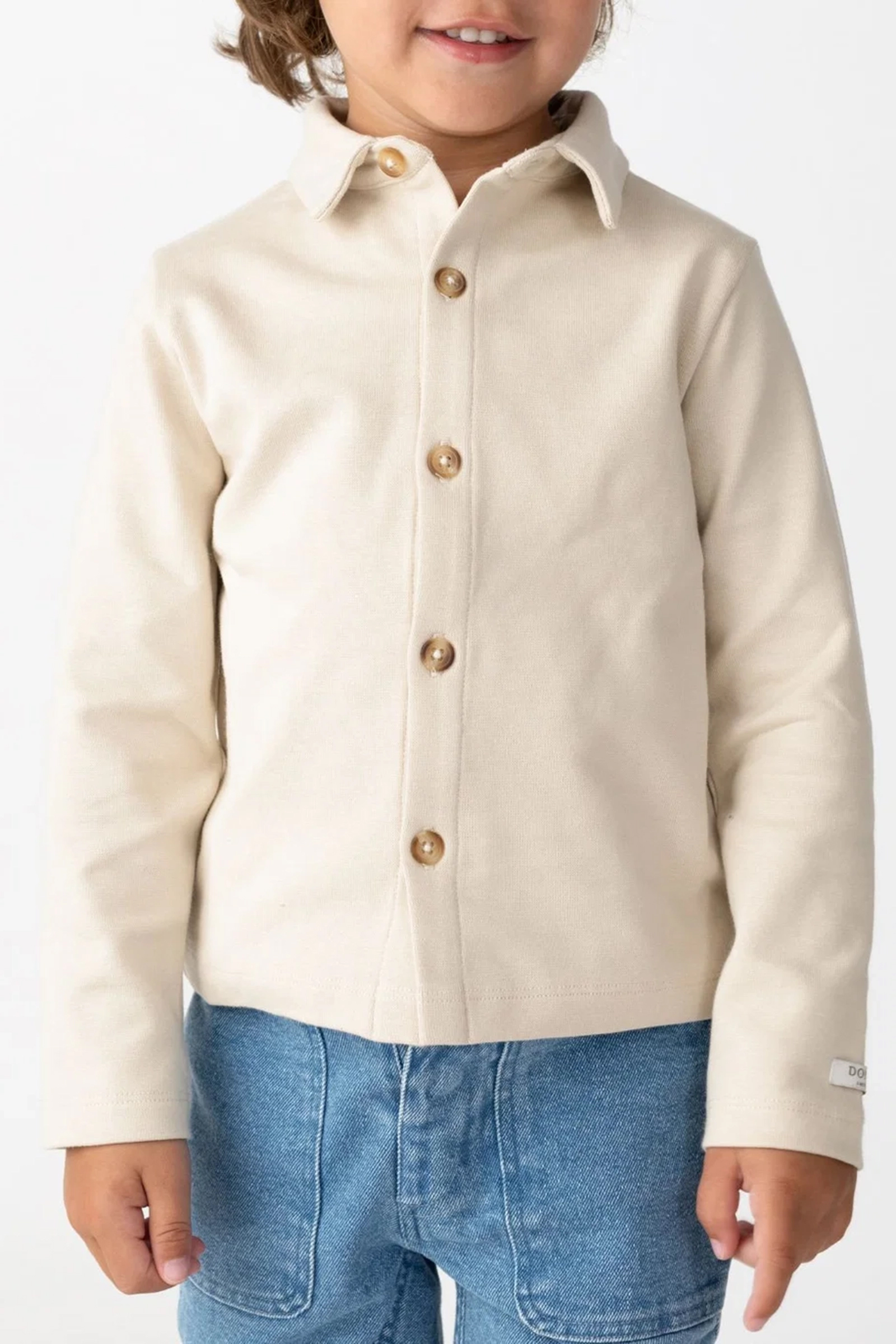 Baby blouse/overhemd bruin
