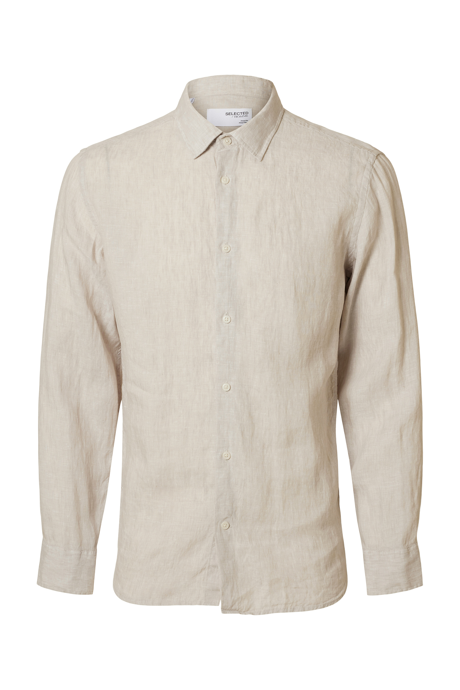 Selected SLHREGKYLIAN-LINEN SHIRT LS CLASSIC 276277-Pure Cashmere 1