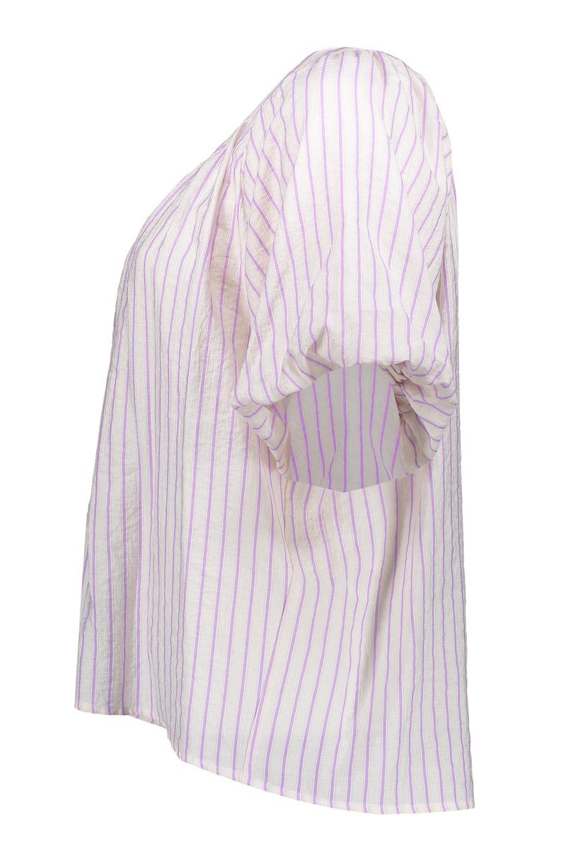 Geisha Blouse stripes with bow Grijs-1 3
