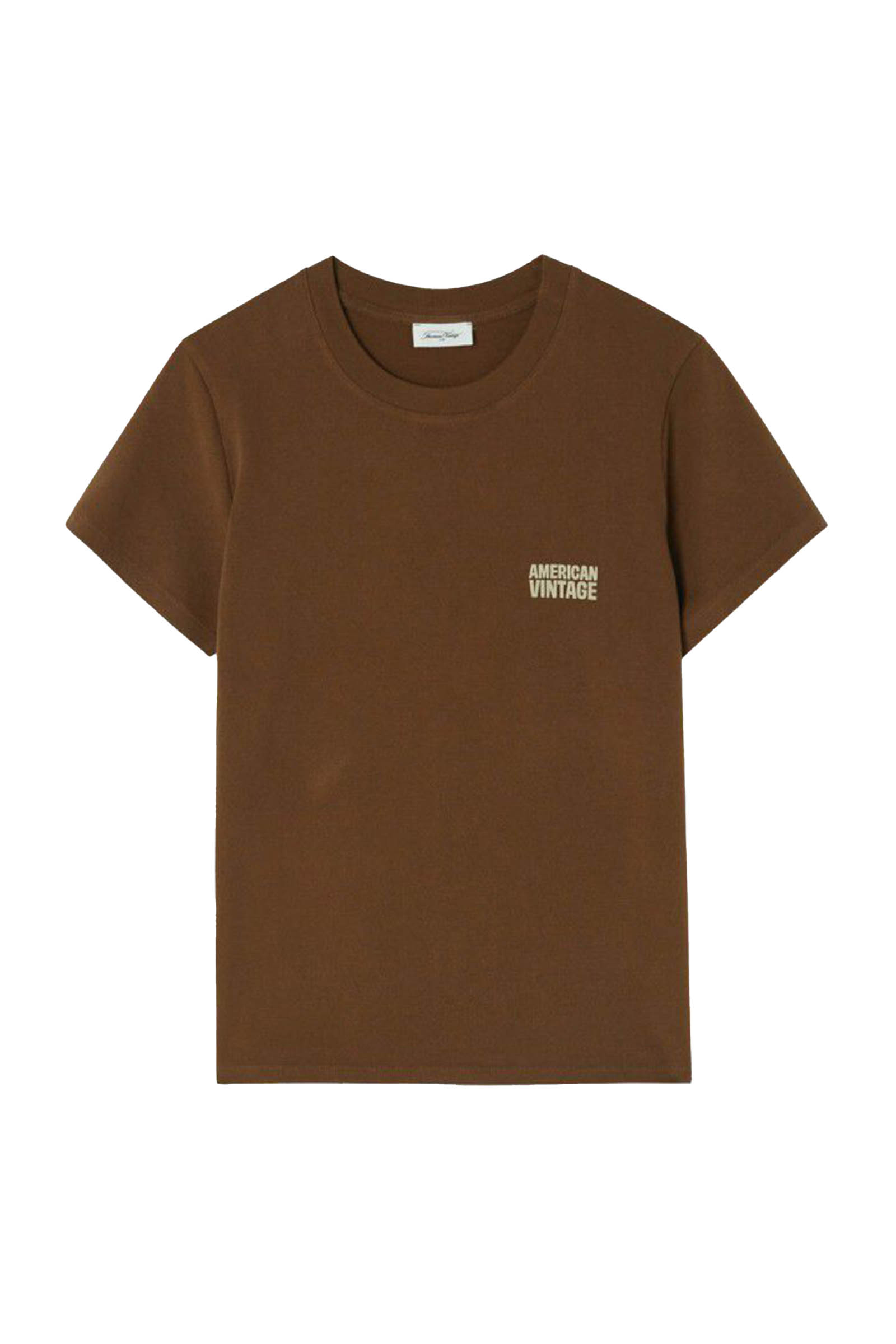 Dames t-shirt korte mouw bruin