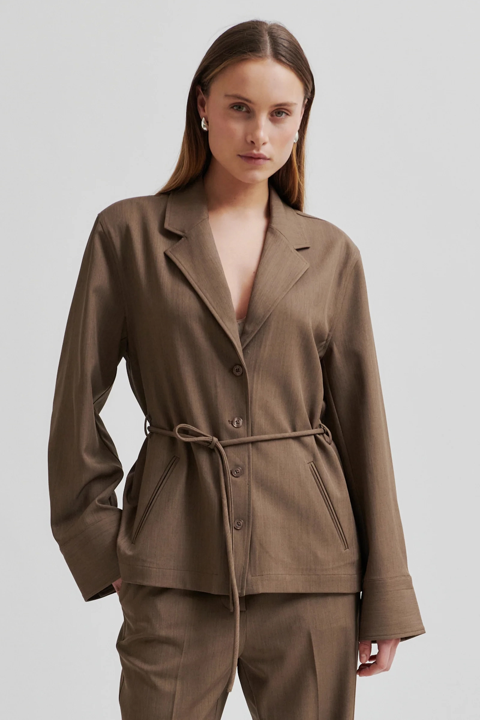 Dames blazer bruin