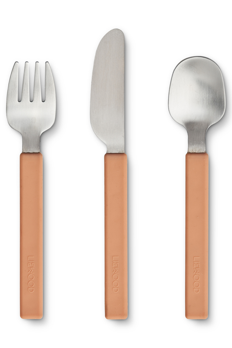 Liewood Adrian junior cutlery set bruin/beige 1