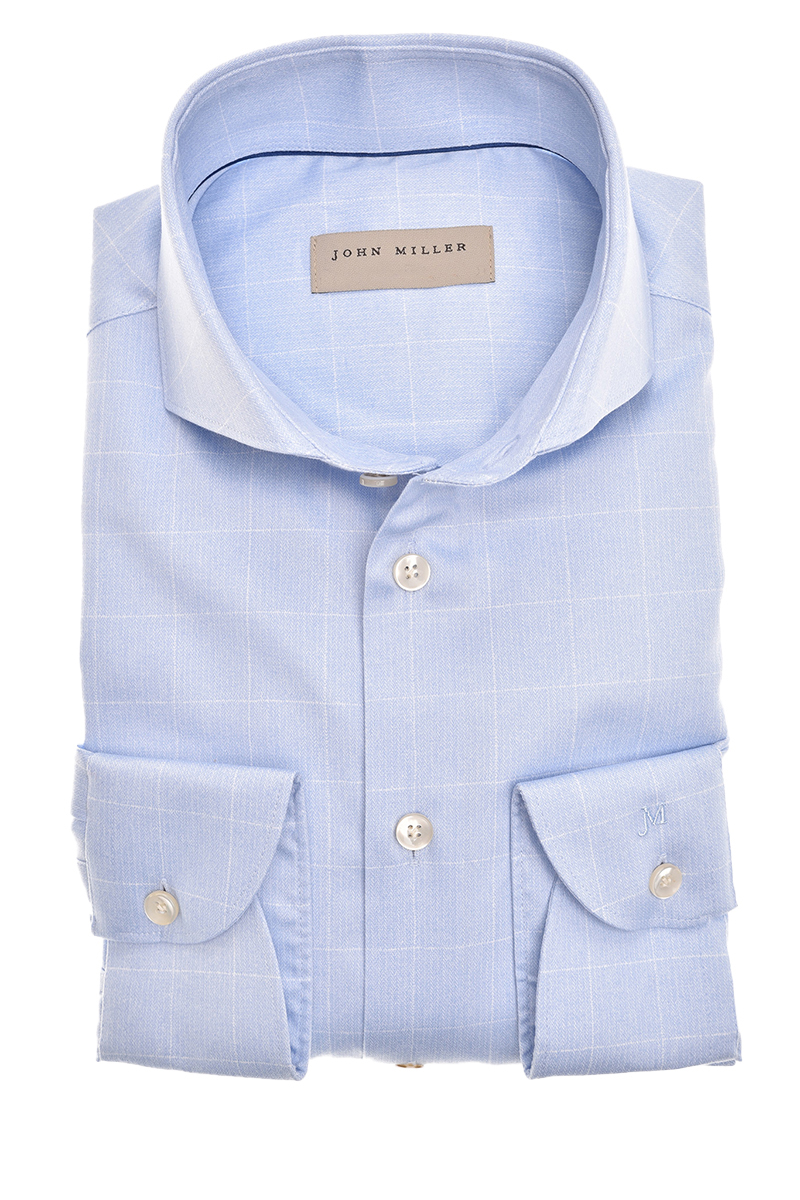 Heren overhemd lm dressual blauw