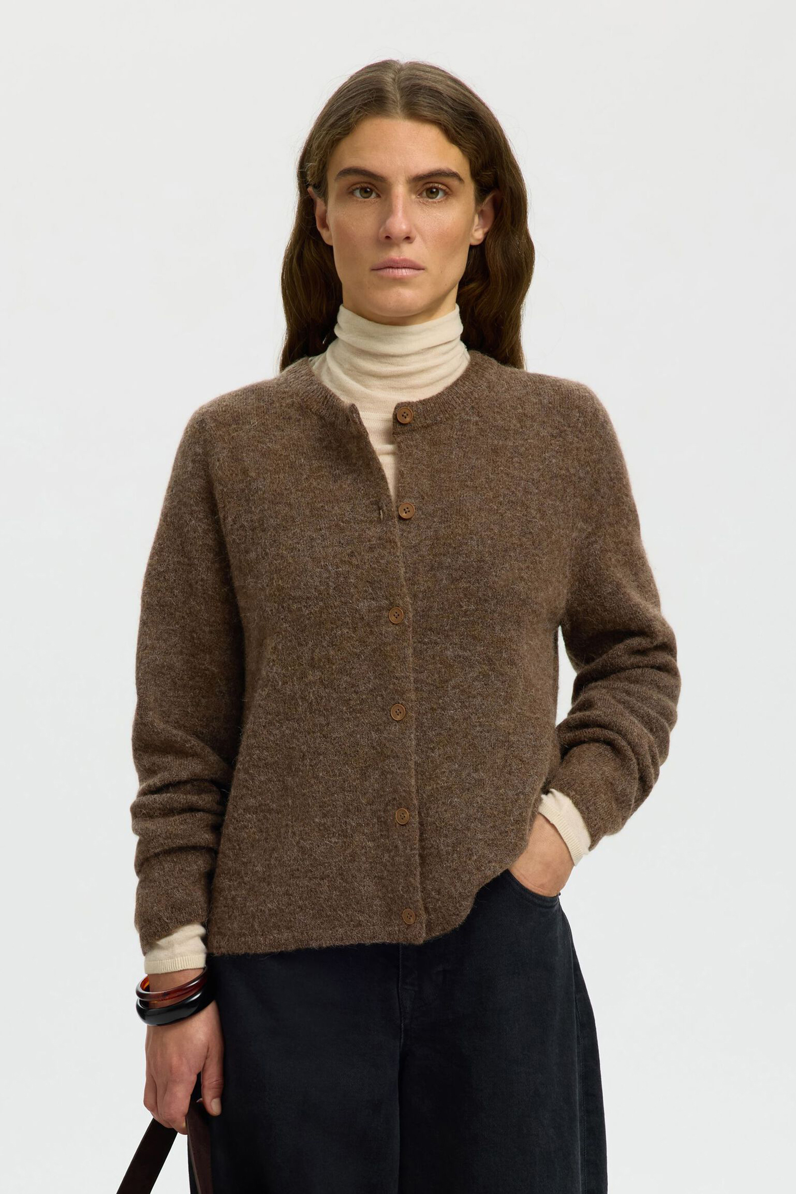 Dames vest bruin