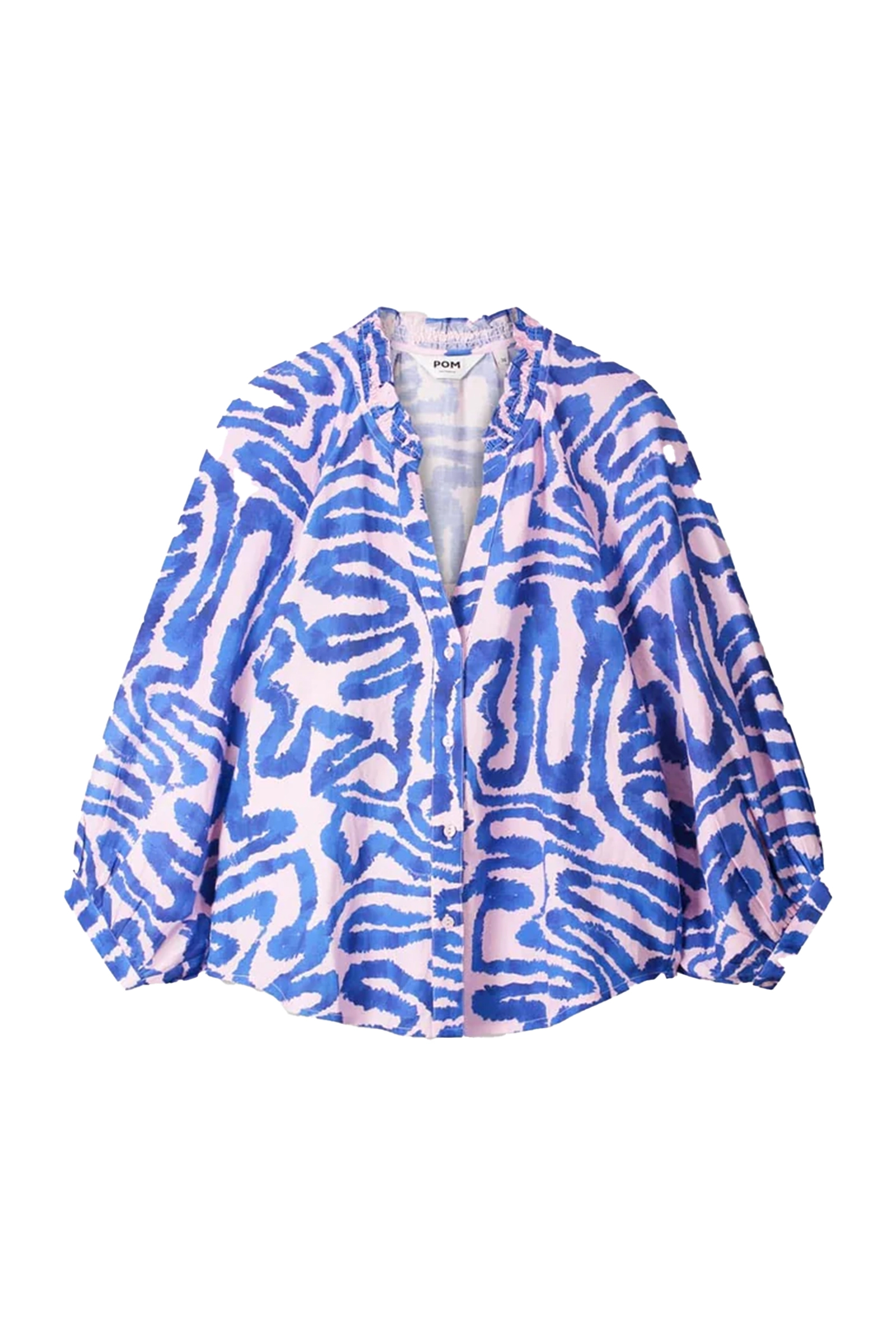 Dames blouse lange mouw blauw