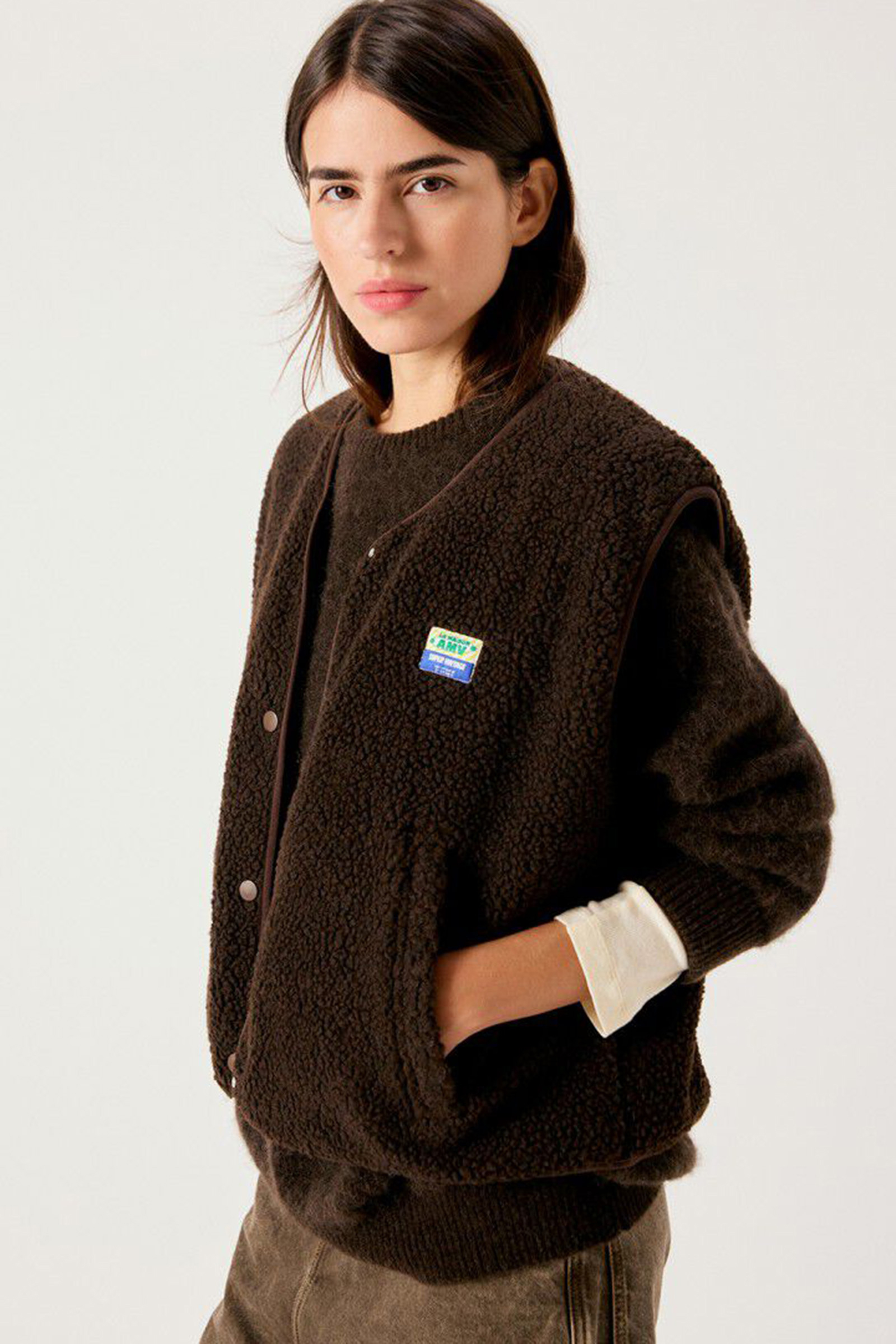 Dames gilet bruin