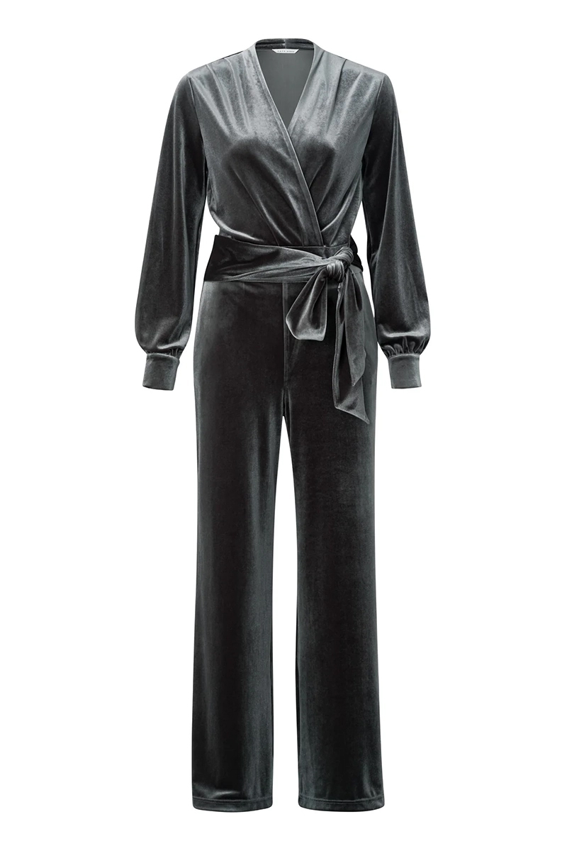 Dames jumpsuit/tuinbroek grijs