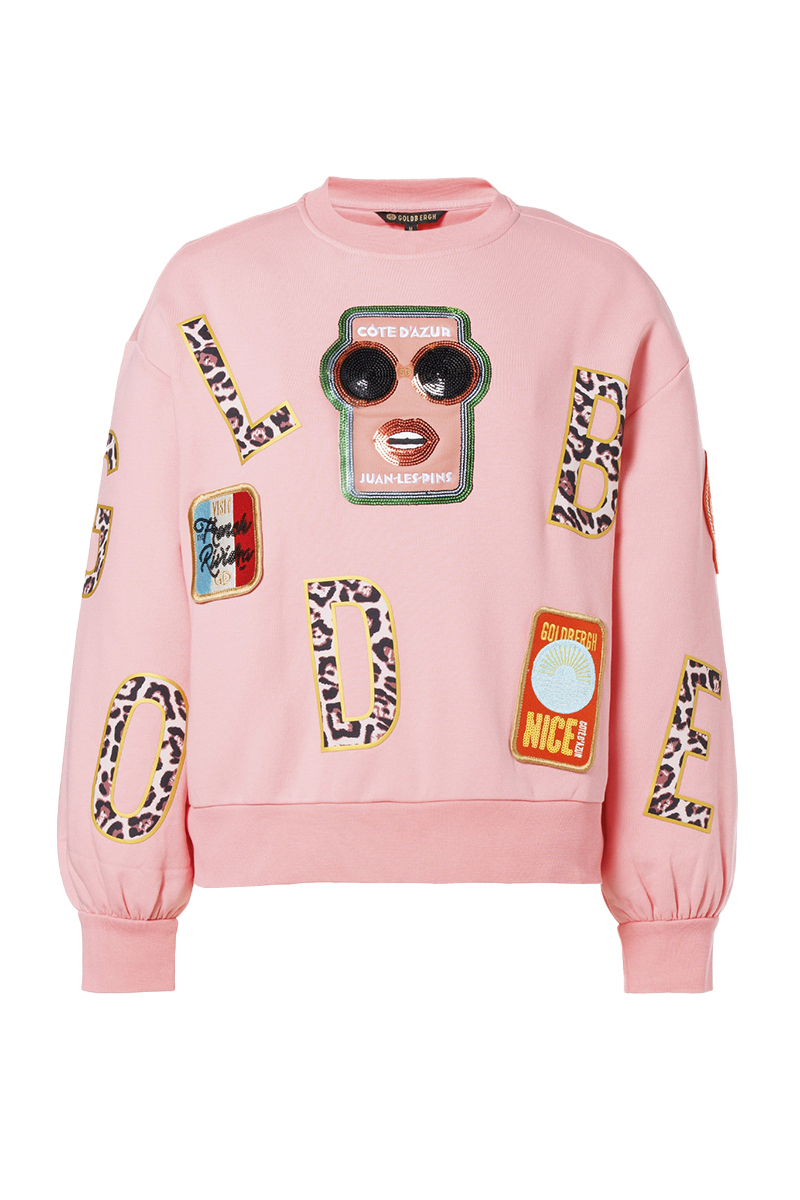 Casual dames sweater rose