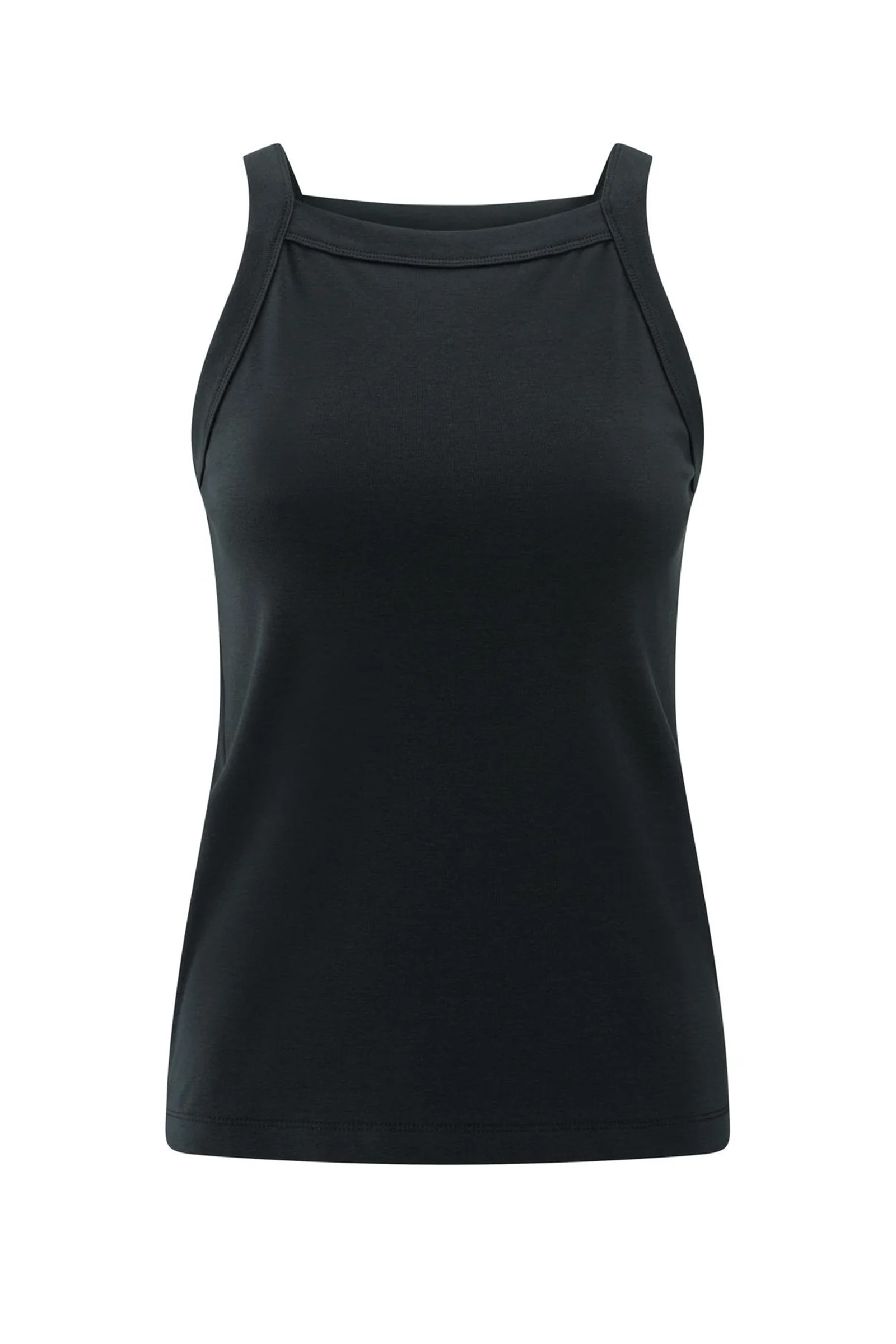 Yaya Sleeveless top with straight n WASHED BLACK 1