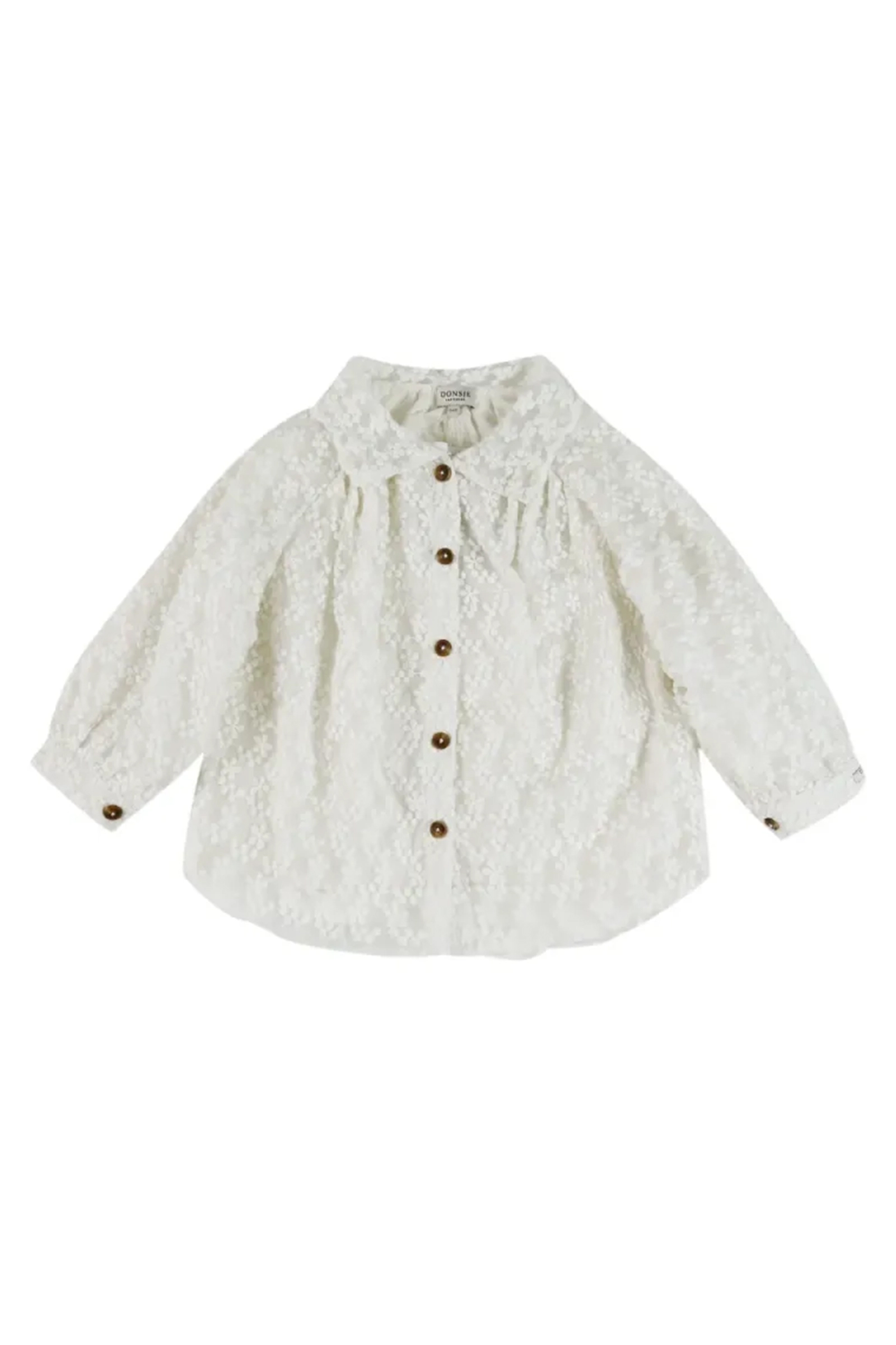 Meisjes blouse lange mouw ecru