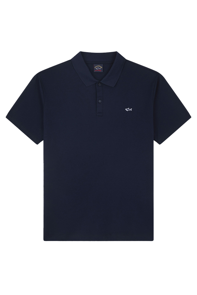 Heren polo korte mouw blauw