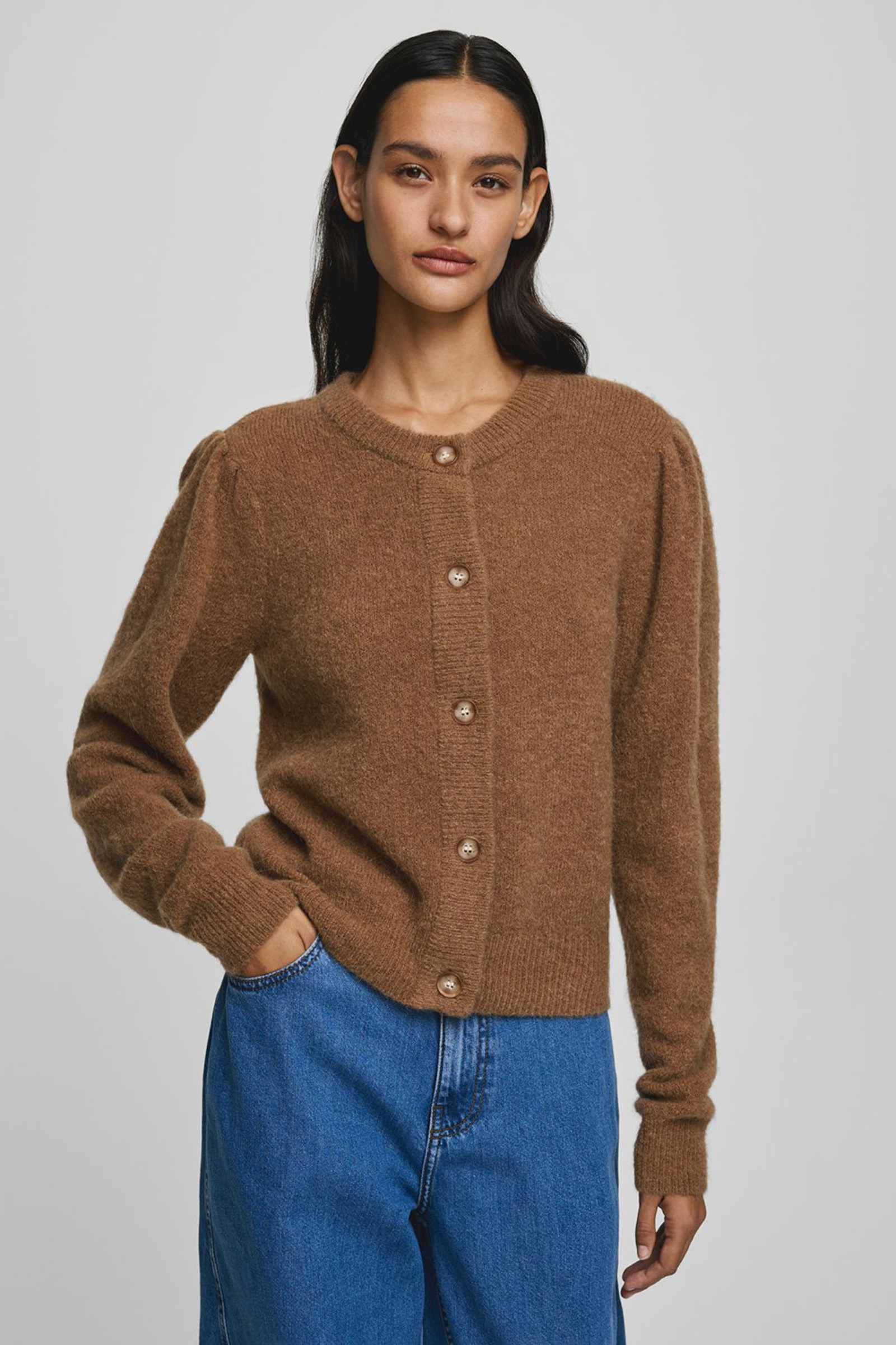Dames vest bruin