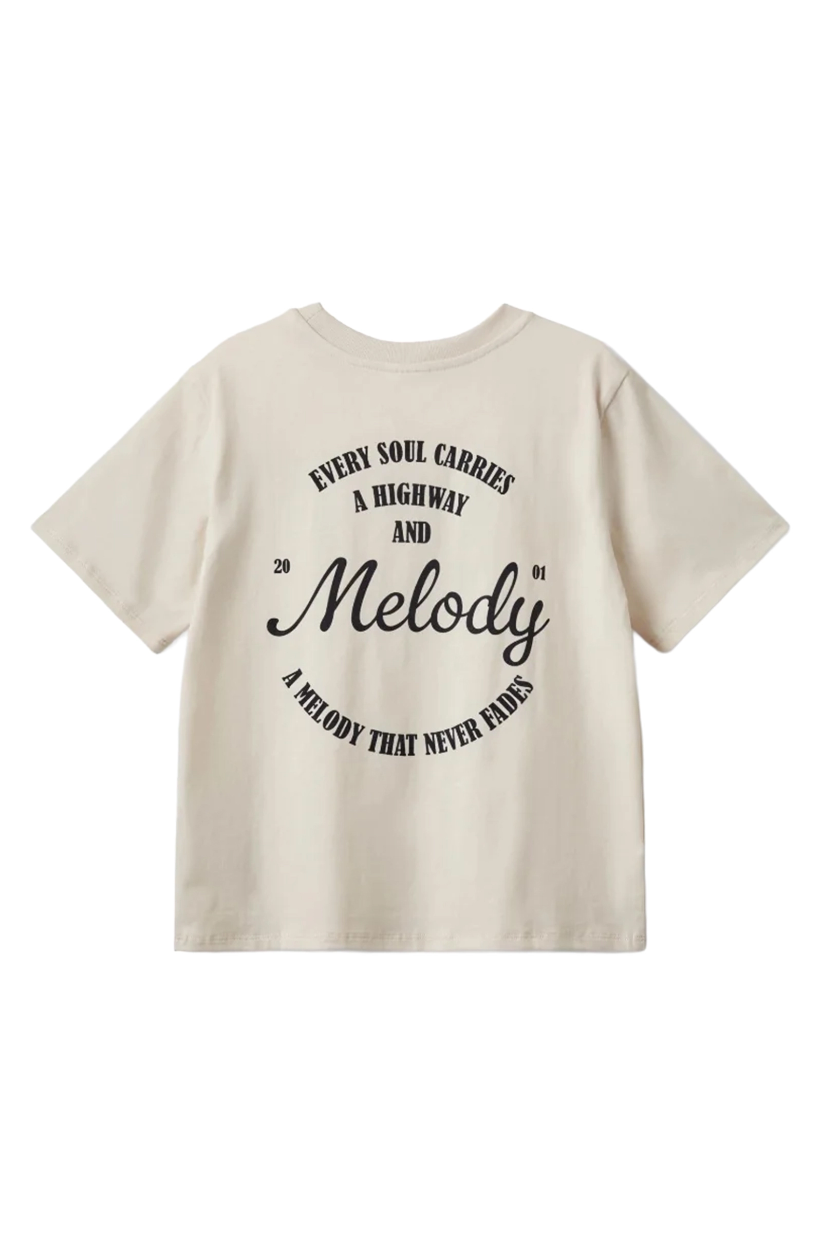 Meisjes t-shirt korte mouw ecru