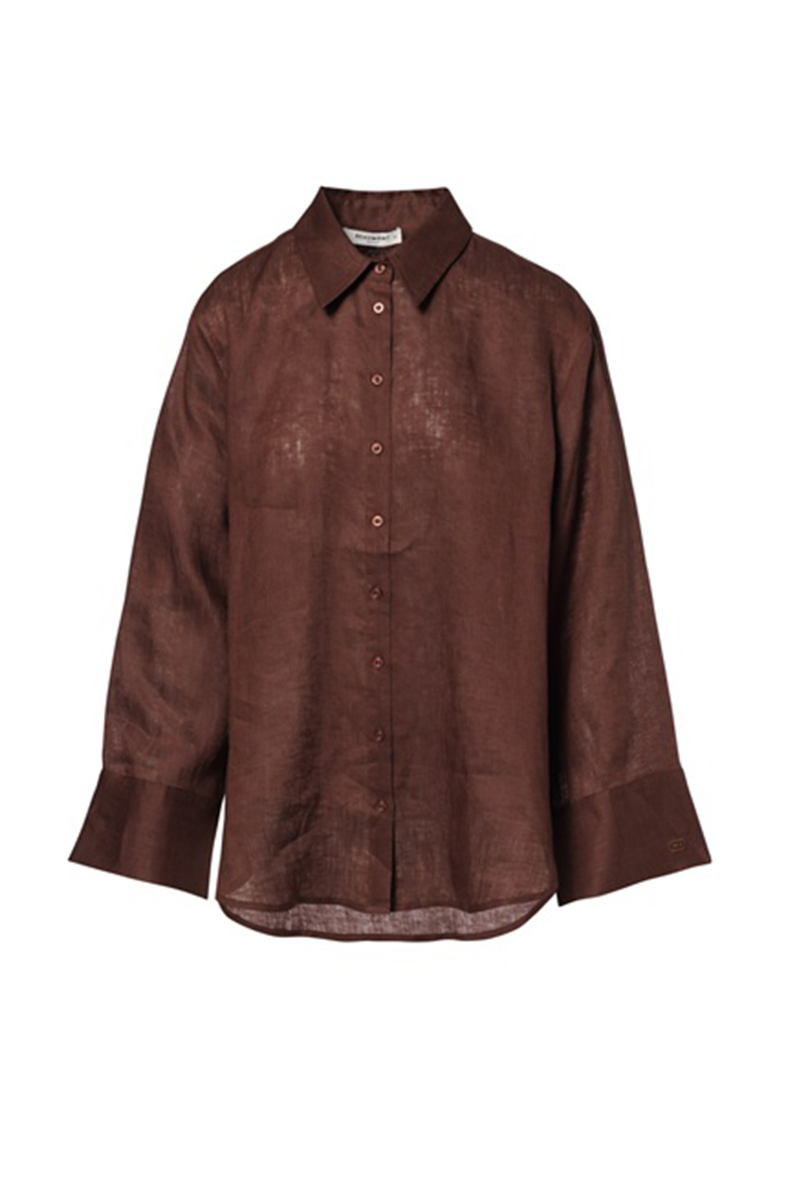 Dames blouse lange mouw bruin