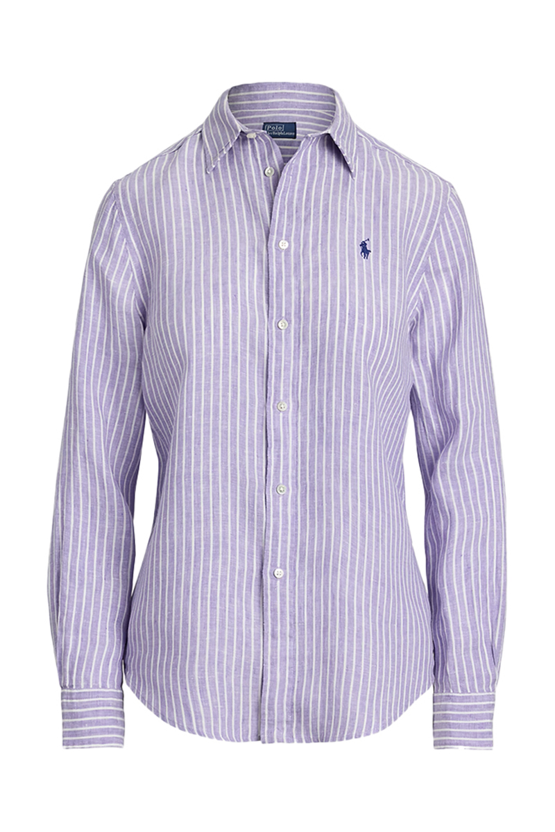 Dames blouse lange mouw paars