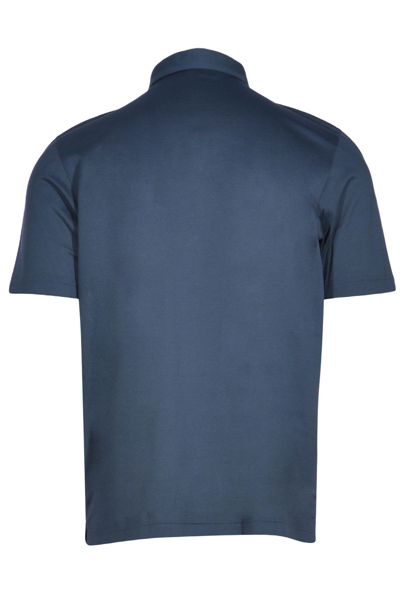 Heren polo korte mouw blauw