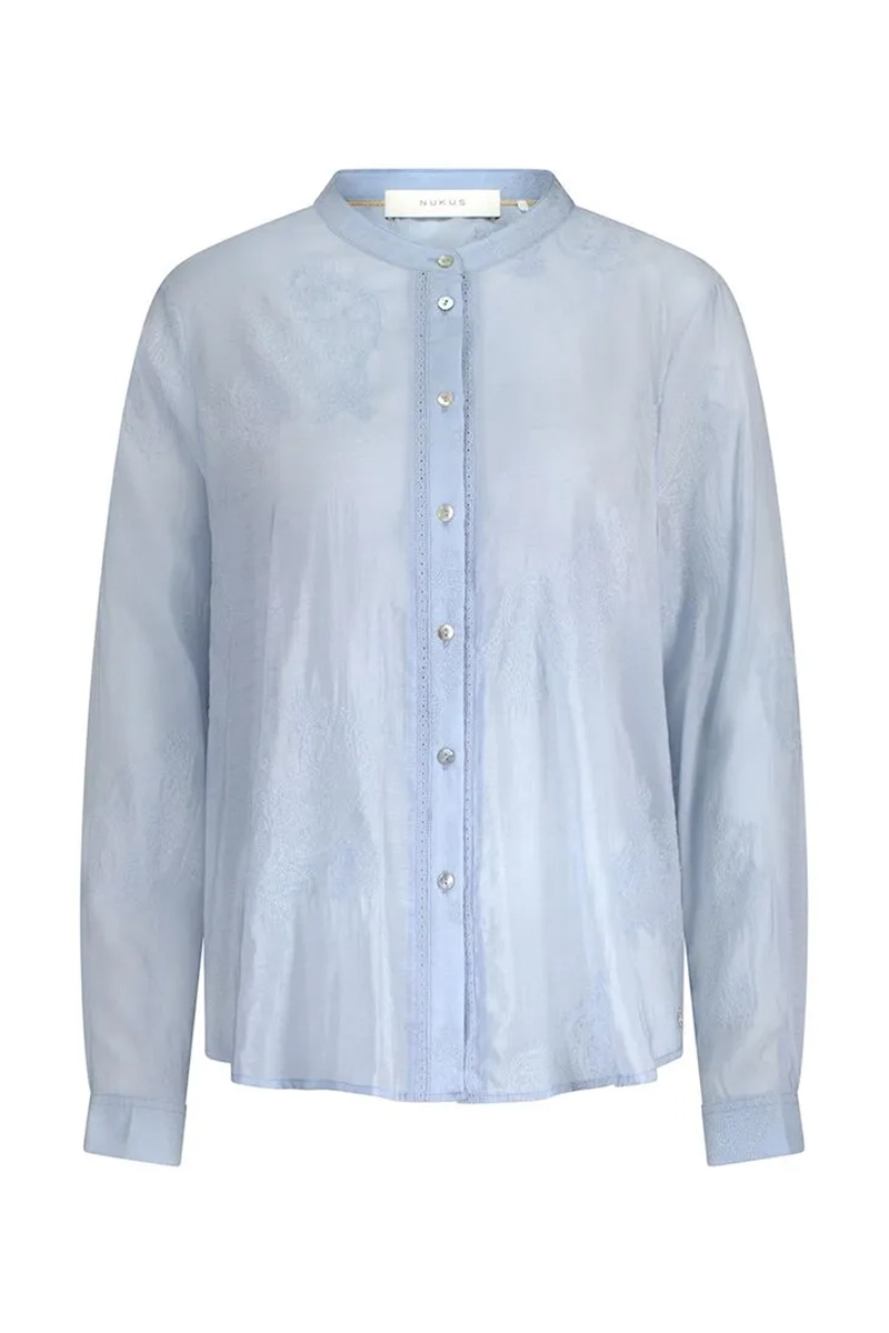 Dames blouse lange mouw bruin