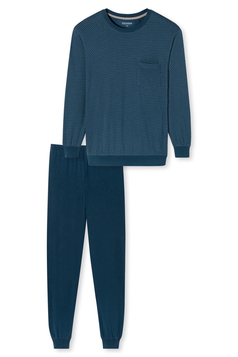 Nachtmode heren pyjama blauw