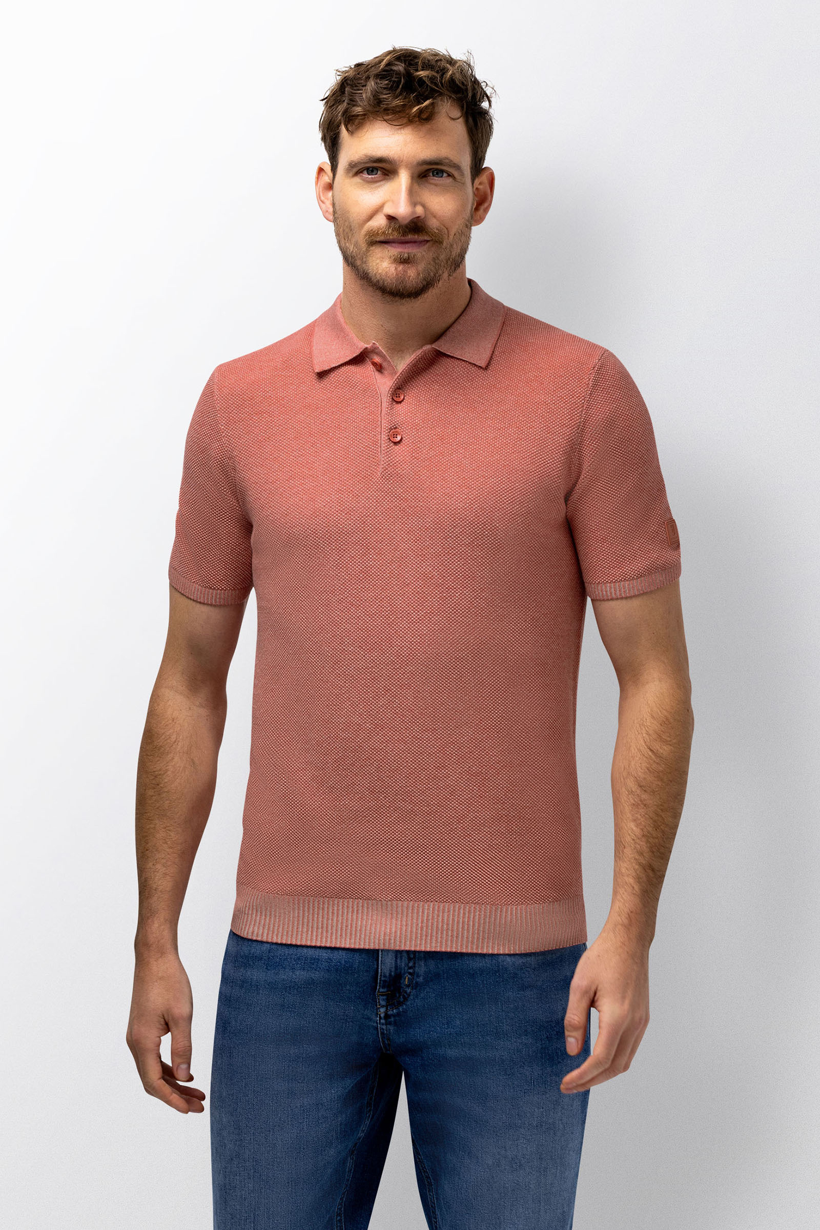 Heren polo korte mouw rose