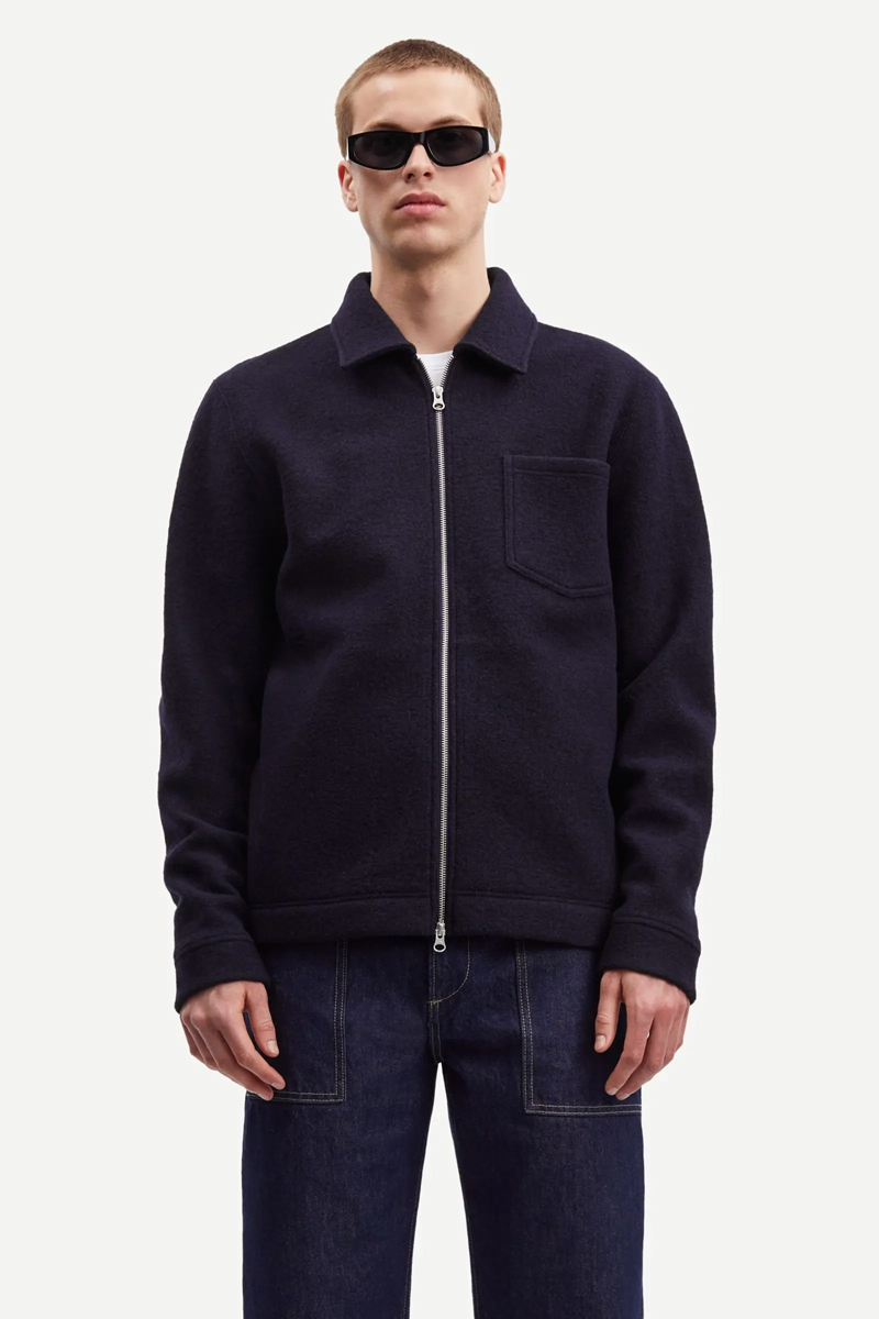 Samsøe Samsøe HANNES FULL ZIP 14612 Blauw-1 2
