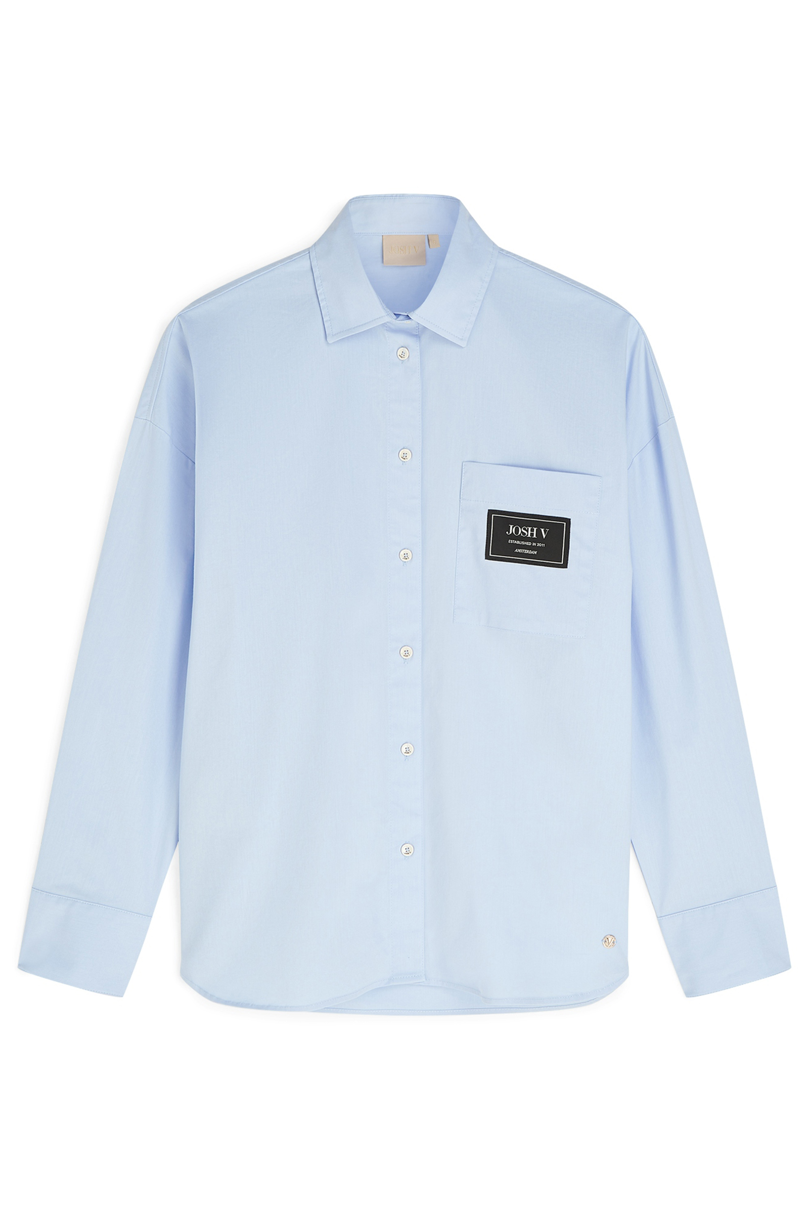 Dames blouse lange mouw blauw