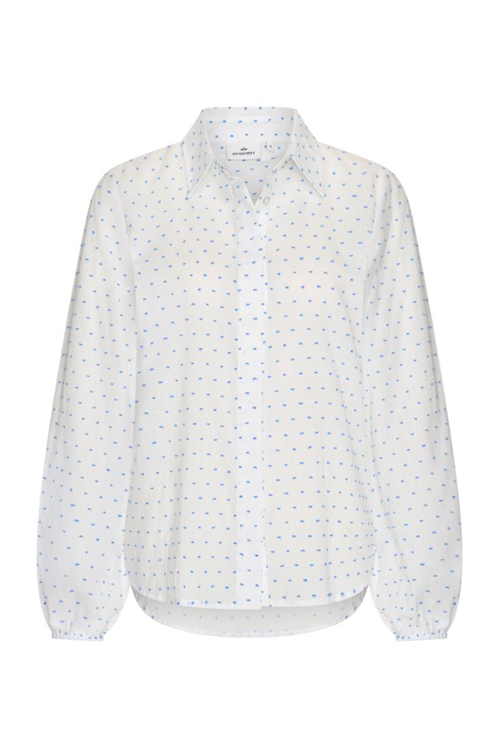 Dames blouse lange mouw blauw