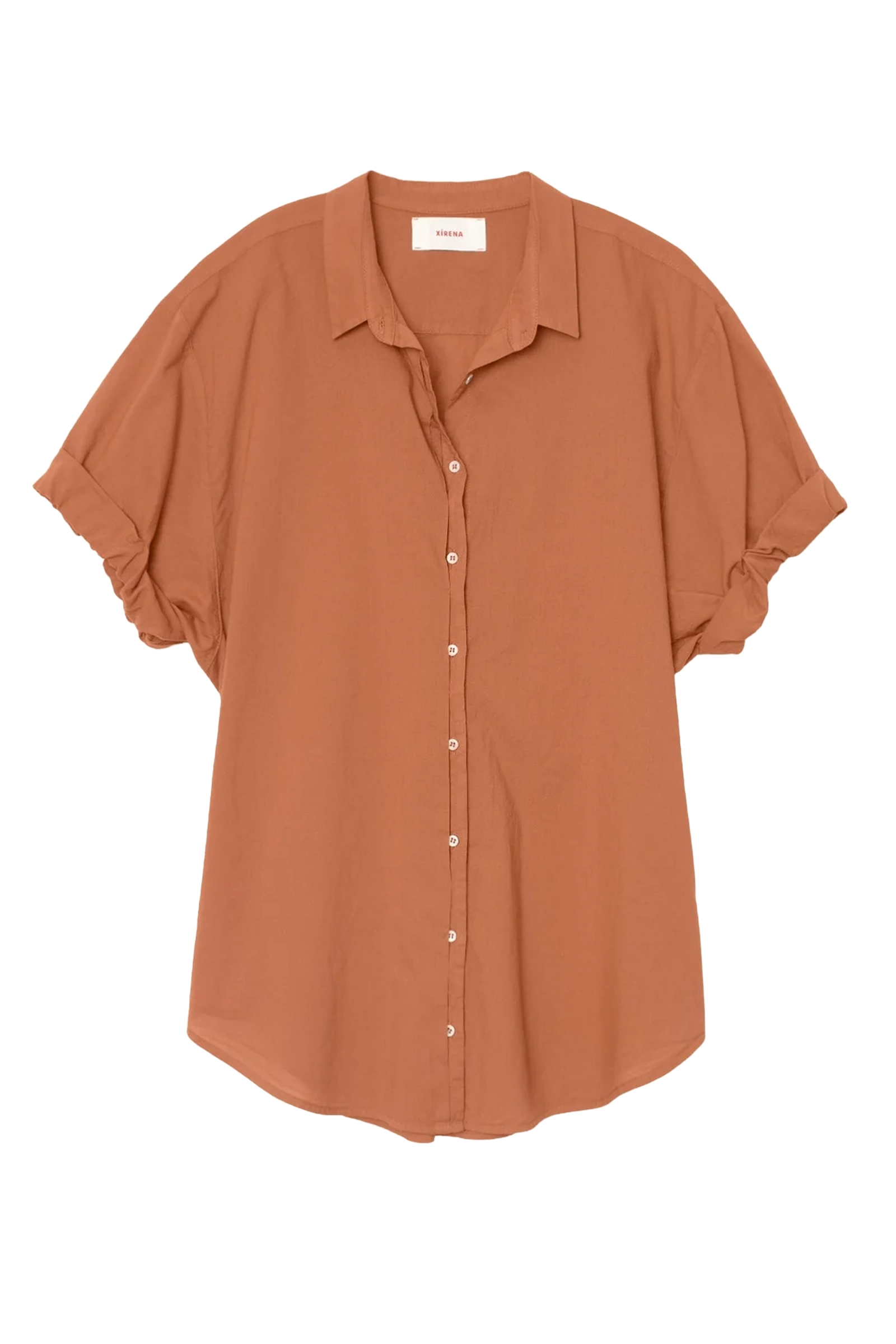 Dames blouse korte mouw oranje