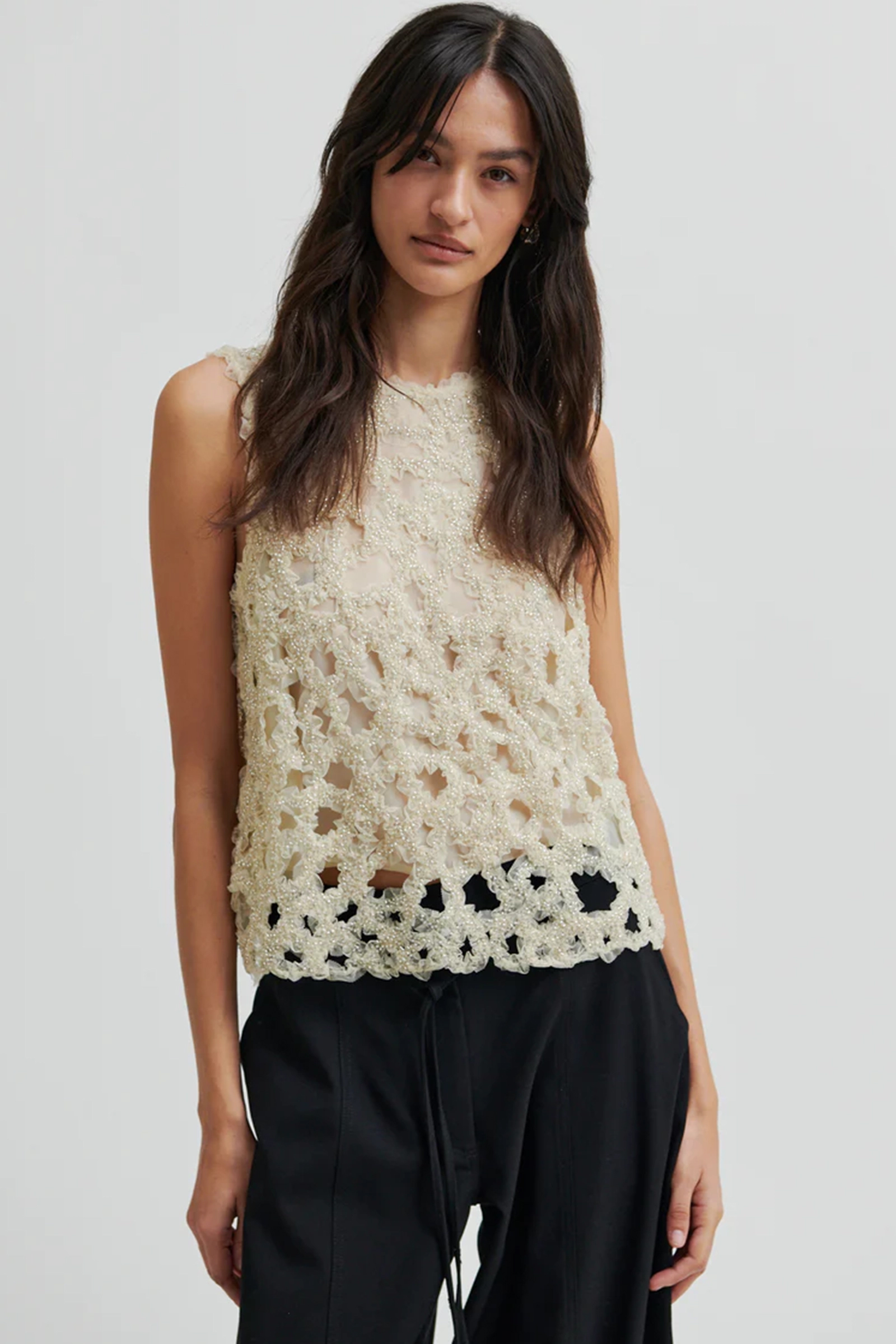 Dames top ecru